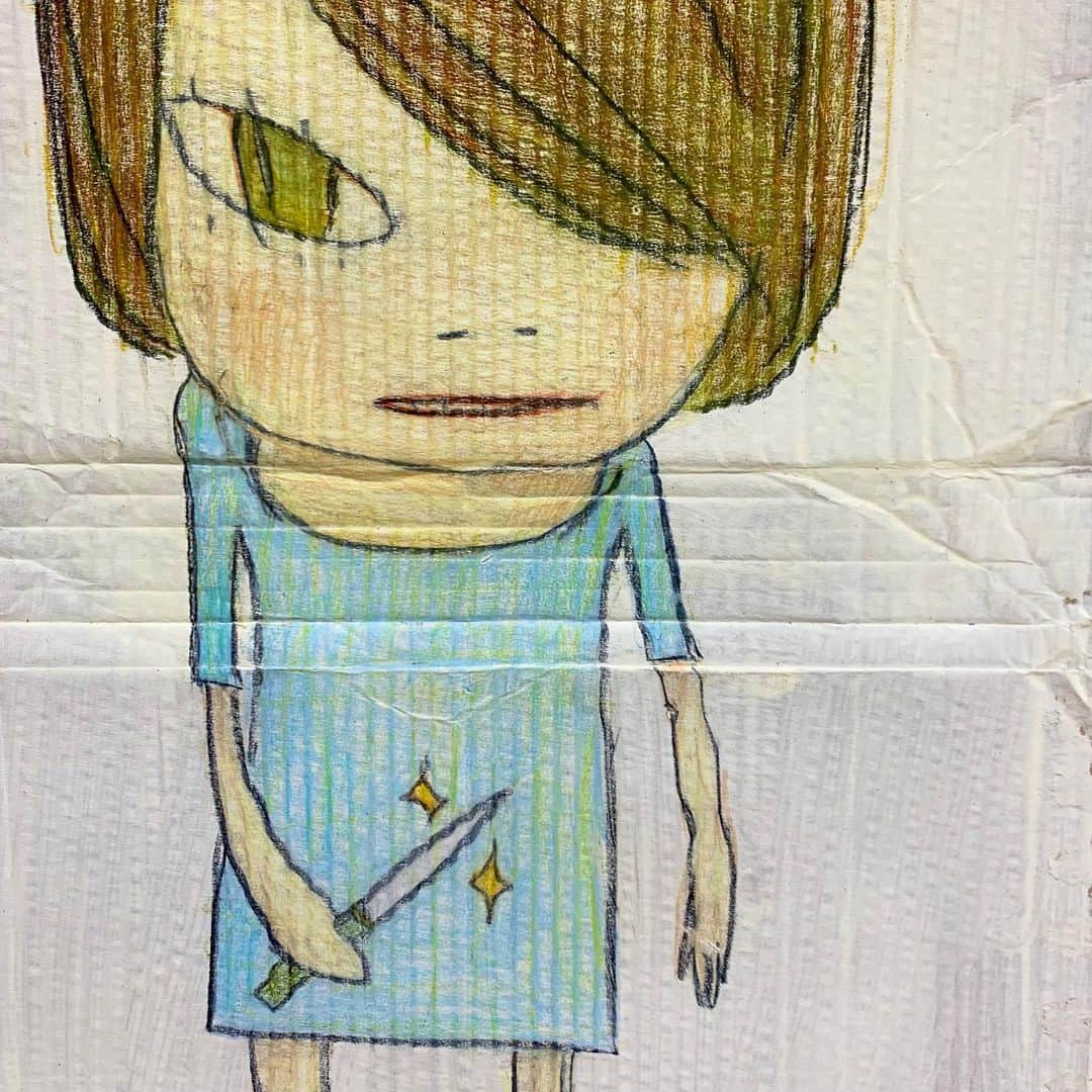 奈良美智のインスタグラム：「Drawings from last night.」