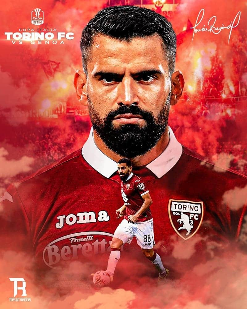 トマス・リンコンのインスタグラム：「Jueves de #CopaItalia 🇮🇹🏆. Hoy #ElGeneral Tomás Rincón y el @torinofc1906 se enfrentan al @genoacfcofficial, en los octavos de final. ¡VAMOS, @tomasrincon8!」