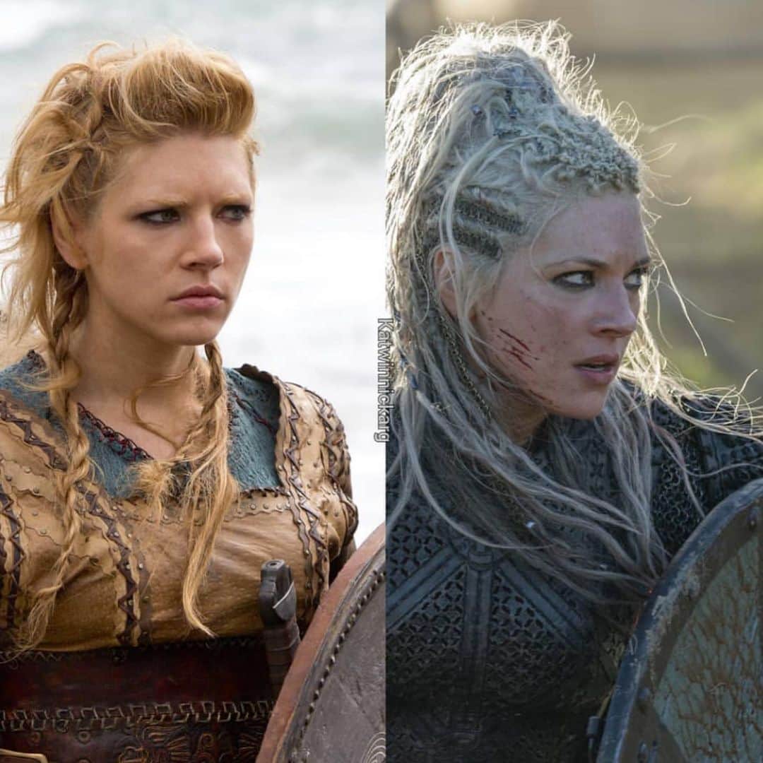キャサリン・ウィニックのインスタグラム：「Lagertha throughout the  years. -  Season 1 vs Season 6」