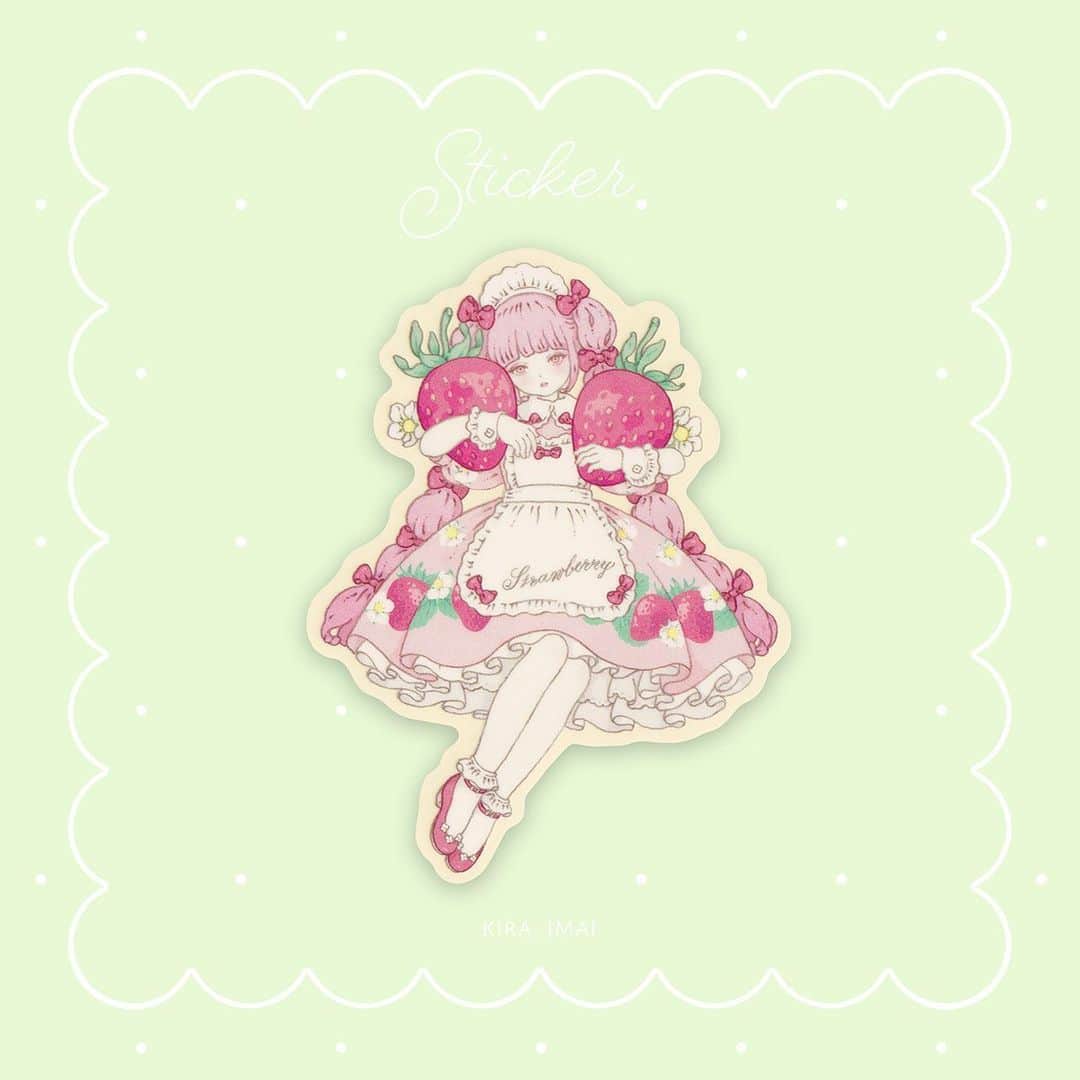 今井キラのインスタグラム：「𝑁𝑒𝑤﻿ ステッカー Strawberry﻿ ﻿ 🍓﻿ ﻿ 1/16~2/11﻿ 銀座ロフト POPBOX﻿ ﻿ 🍓﻿ ﻿ #kiraimai #sweetlolita #lolitafashion #🍓」