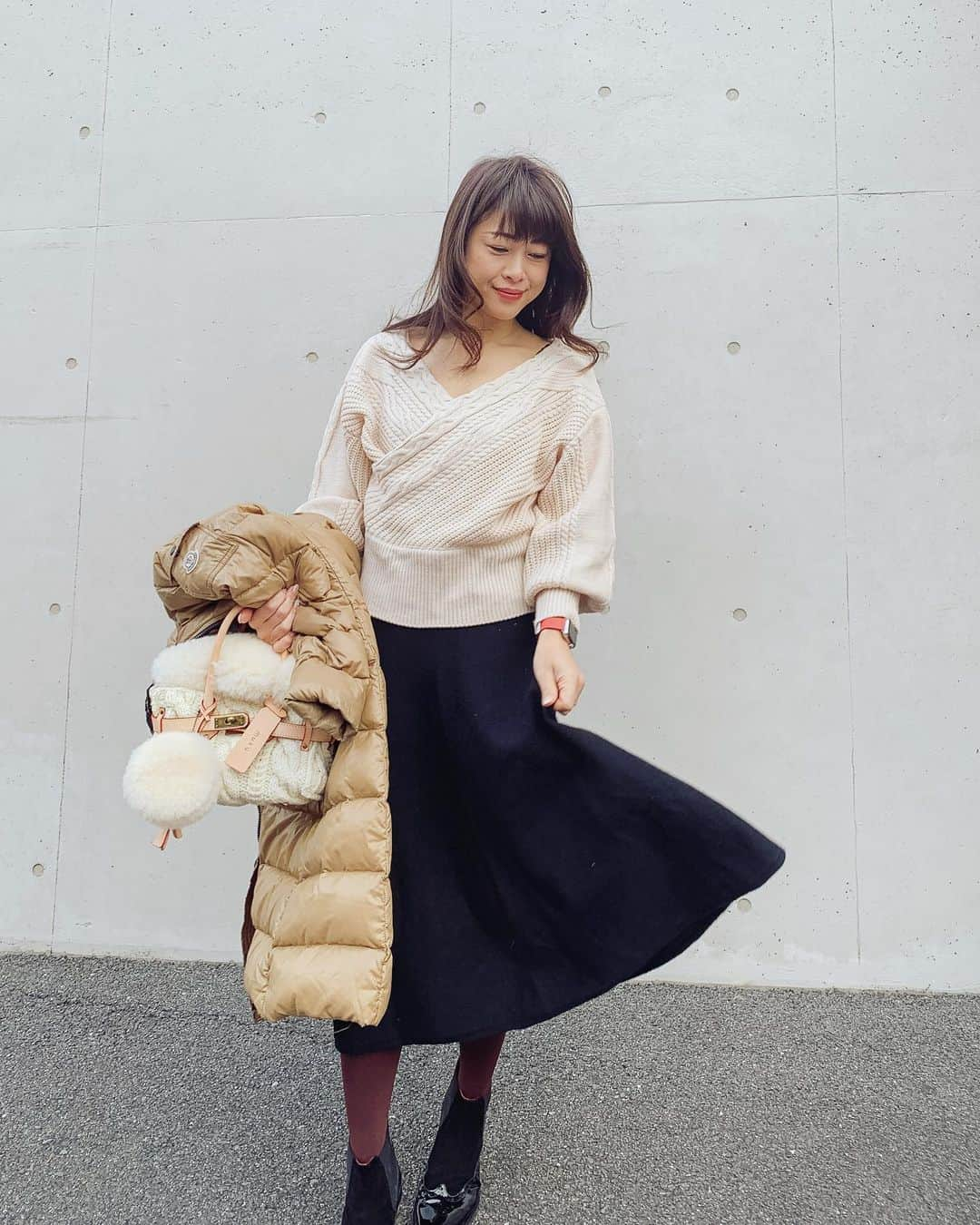 Kozue Kawabeさんのインスタグラム写真 - (Kozue KawabeInstagram)「Knit @nostalgia_jp  skirt @uniqlo_ginza  coat @moncler  bag @nemika_official  boots イタリア購入♡ . . . .  ㅤㅤㅤㅤㅤㅤㅤㅤㅤㅤㅤㅤㅤㅤㅤㅤㅤㅤㅤㅤㅤㅤㅤㅤㅤㅤ #ノスタルジア  #ノスジョ #バッグ #bag #knit #ファッション #コーデ #今日のコーデ #今日の服 #ニット #冬ファッション #winterfashion #instagram #instagramjapan #mery #nemika_official ㅤㅤㅤㅤㅤㅤㅤㅤㅤㅤㅤㅤㅤ#プチプラファッション #大人ファッション #大人カジュアル #ユニジョ #ユニクロ #uniqloginza #モンクレール #moncler」1月10日 21時46分 - miyaco8