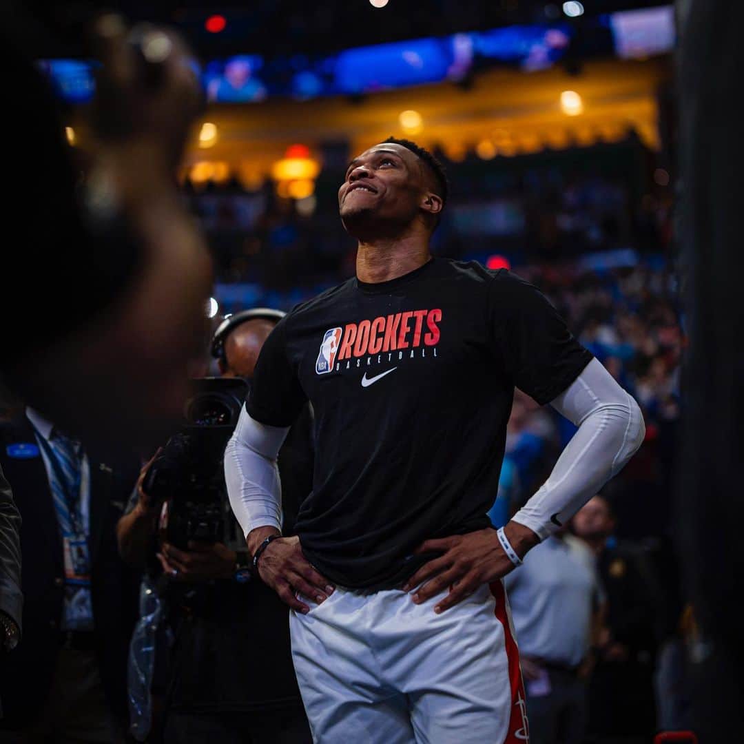 ラッセル・ウェストブルックのインスタグラム：「It just felt like I was home. As simple as that. Thank you OKC 🙏🏾 #whynot #zeroregrets」