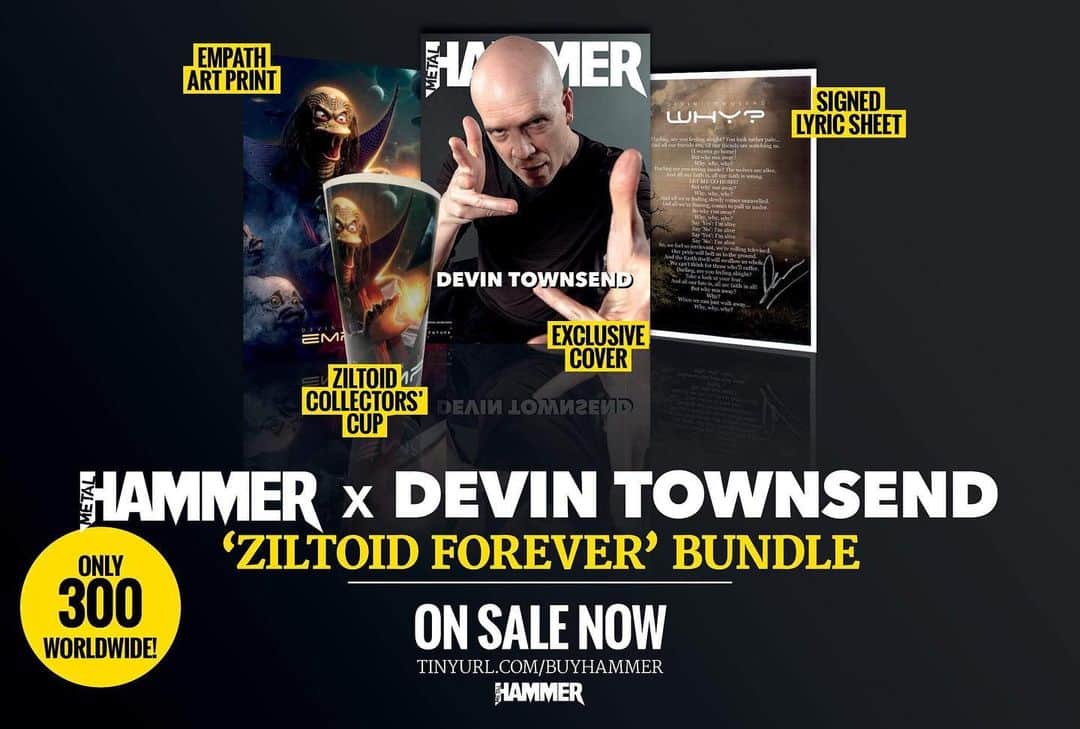METAL HAMMERさんのインスタグラム写真 - (METAL HAMMERInstagram)「Metal Hammer x Devin Townsend. Exclusive cover, signed lyric sheet, art print and collector cup. Only 300 worldwide. Buylink in bio ✌️ #DevinTownsend #MetalHammer #Ziltoid」1月10日 23時50分 - metalhammeruk