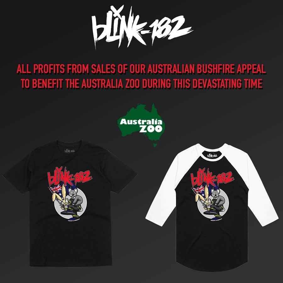 blink-182さんのインスタグラム写真 - (blink-182Instagram)「Australia is being ravaged by deadly fires, and we just feel so helpless.  We put out a new merch line, and are donating all proceeds to charity.  Let's do our part to make sure everyone, as well as the environment, plus all of these kangaroos & koalas are safe. 🐨 <link in bio>」1月11日 5時39分 - blink182