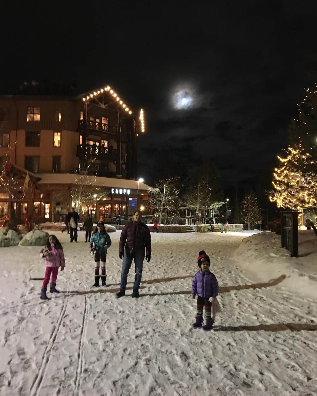 チャド・ロウさんのインスタグラム写真 - (チャド・ロウInstagram)「Nixie, expert snowball maker.  Family under the full moon.」1月11日 12時36分 - ichadlowe
