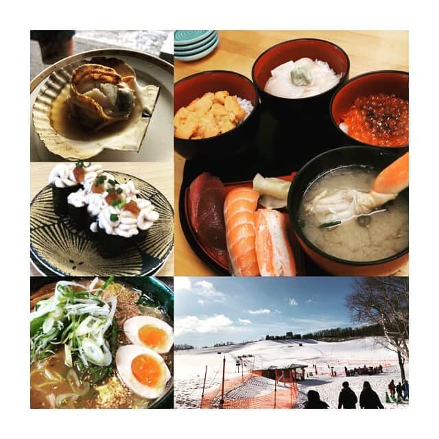 増矢理花のインスタグラム：「.﻿ 北海道行って来ました☃️﻿ 美味しい物食べて🍣﻿ いっぱい雪遊びして🛷﻿ リフレッシュ出来ました☺️💛﻿ 三宅家ありがとうございました😉💕﻿」