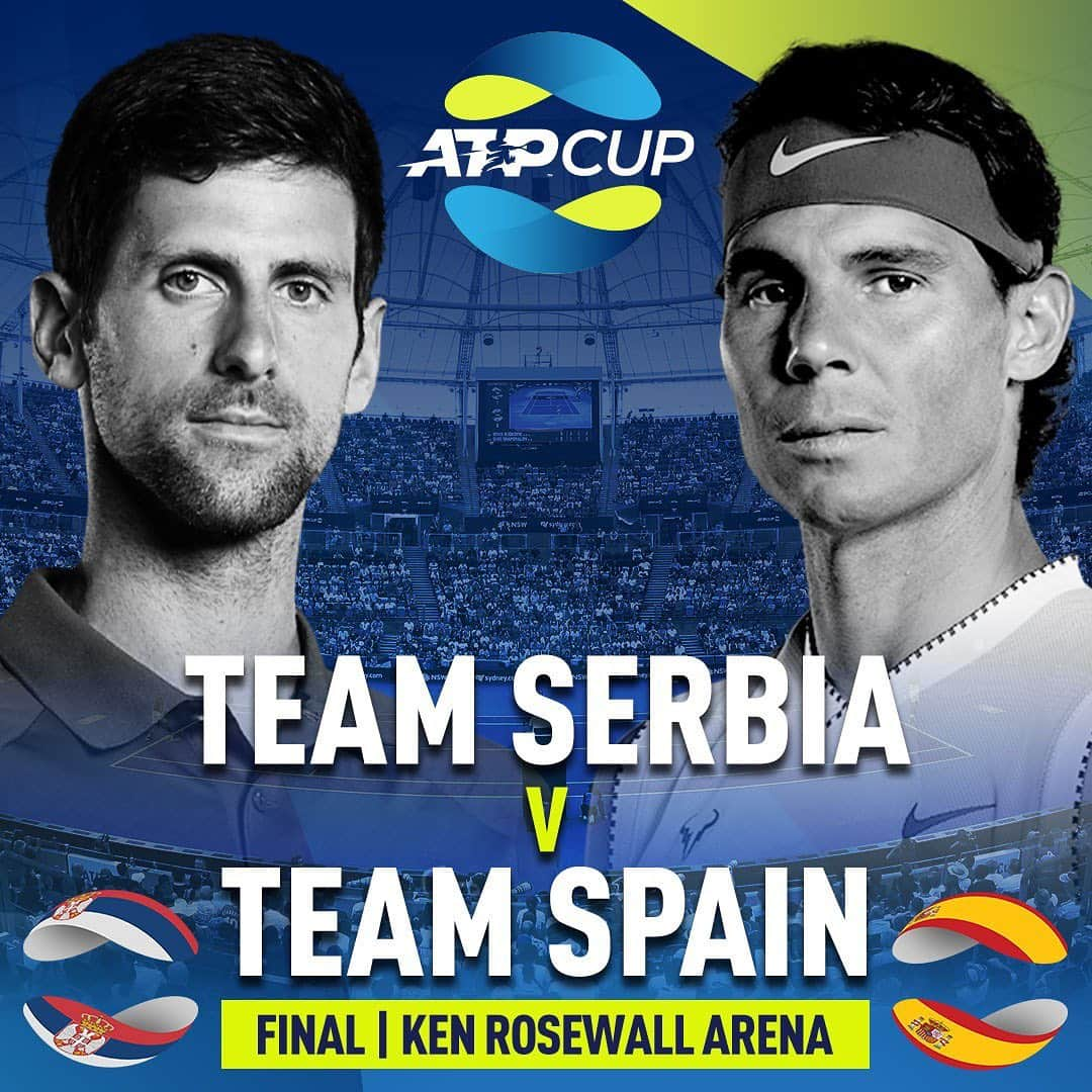 ATP World Tourさんのインスタグラム写真 - (ATP World TourInstagram)「The inaugural @atpcup final is set! 🇷🇸 #TeamSerbia will play 🇪🇸 #TeamSpain for the #ATPCup title! 🏆」1月11日 21時02分 - atptour