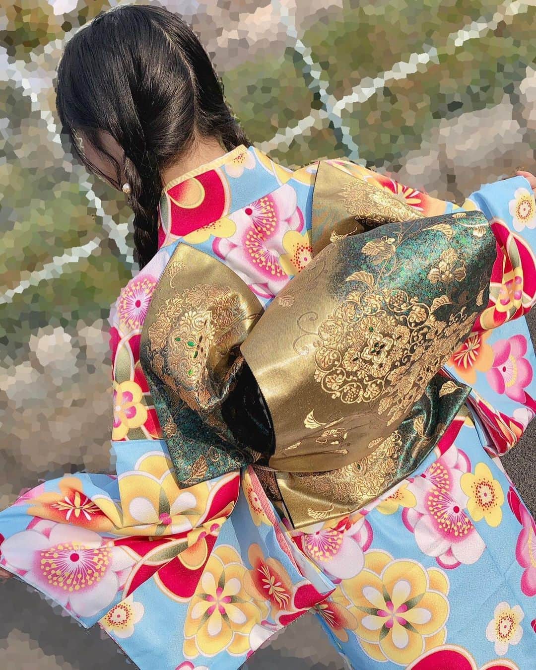 北川愛乃さんのインスタグラム写真 - (北川愛乃Instagram)「着物の写真まだありますので  UPさせて頂きますね💗  #着物 #ピンク #水色 #お花 #三つ編み #おさげ #お正月 #休み」1月11日 23時24分 - kitagawayoshino
