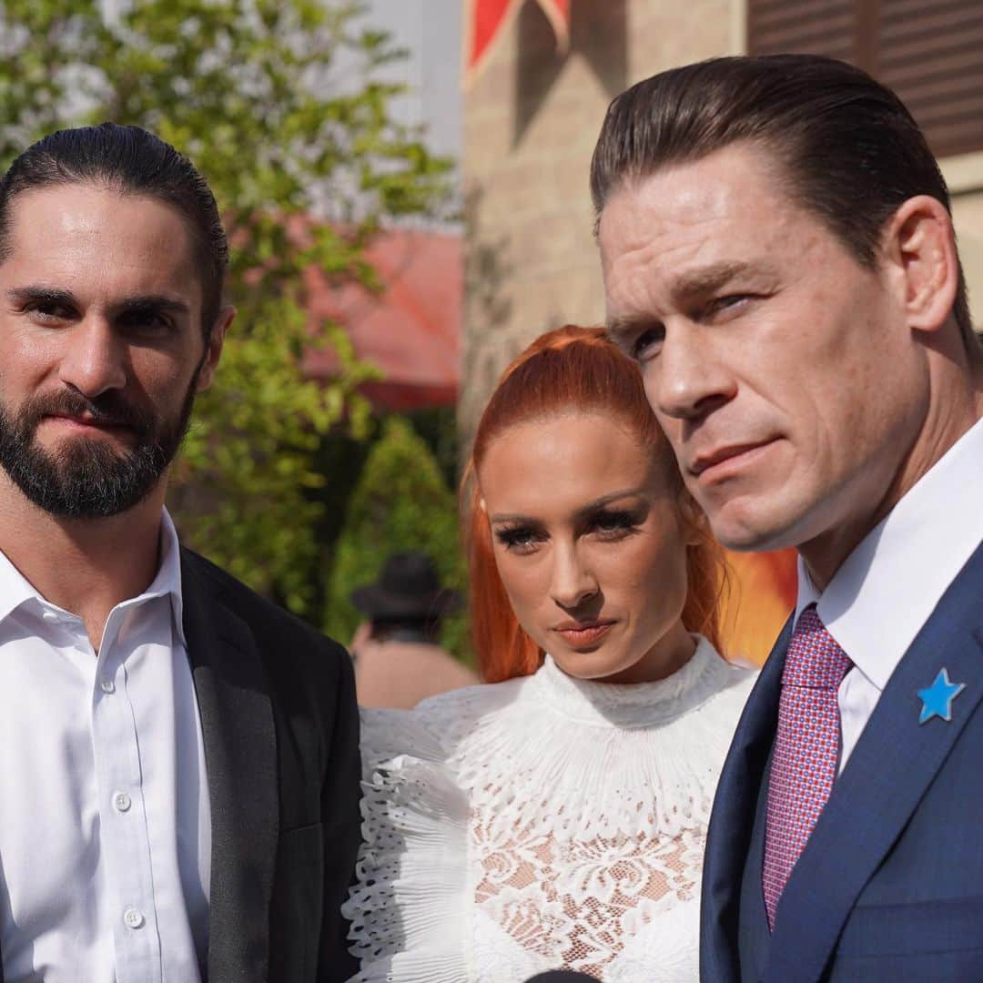 WWEさんのインスタグラム写真 - (WWEInstagram)「Legends only at the #DolittleMovie red carpet premiere. 👑 @johncena @beckylynchwwe @wwerollins」1月12日 9時41分 - wwe