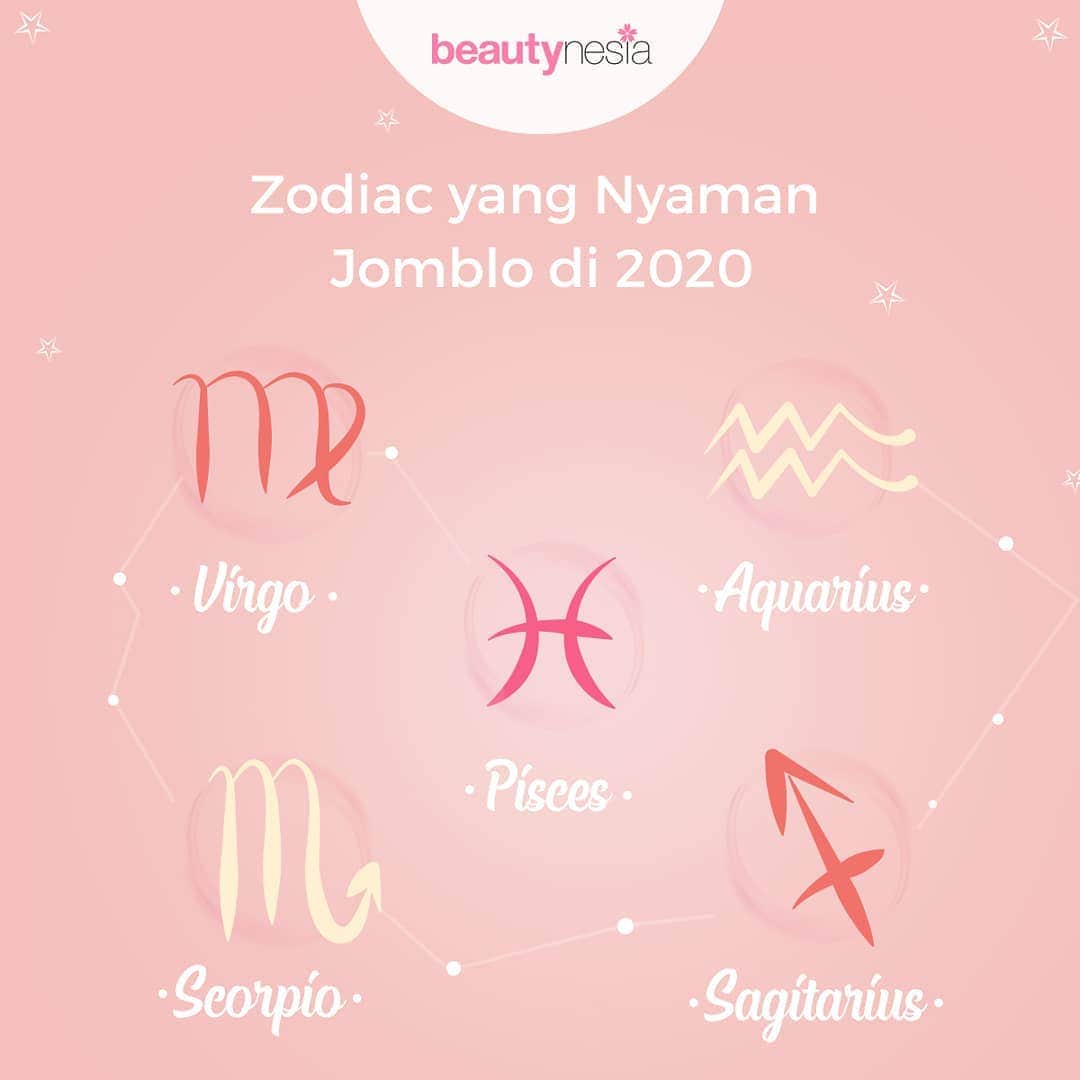 のインスタグラム：「Mau jomblo atau punya pacar itu pilihan, Beautynesian. Walaupun jomblo bukan berarti nggak bahagia lho. Bisa karena lagi seru dengan pekerjaan, atau lagi menata hidup sendiri.  Nah di tahun 2020 ini, ada 5 zodiak yang ramalannya bakal betah jomblo. Ada zodiak kalian nggak nih?  #Beautynesia #BeautynesiaID #zodiak #jomblo #2020 #ramalanzodiak」
