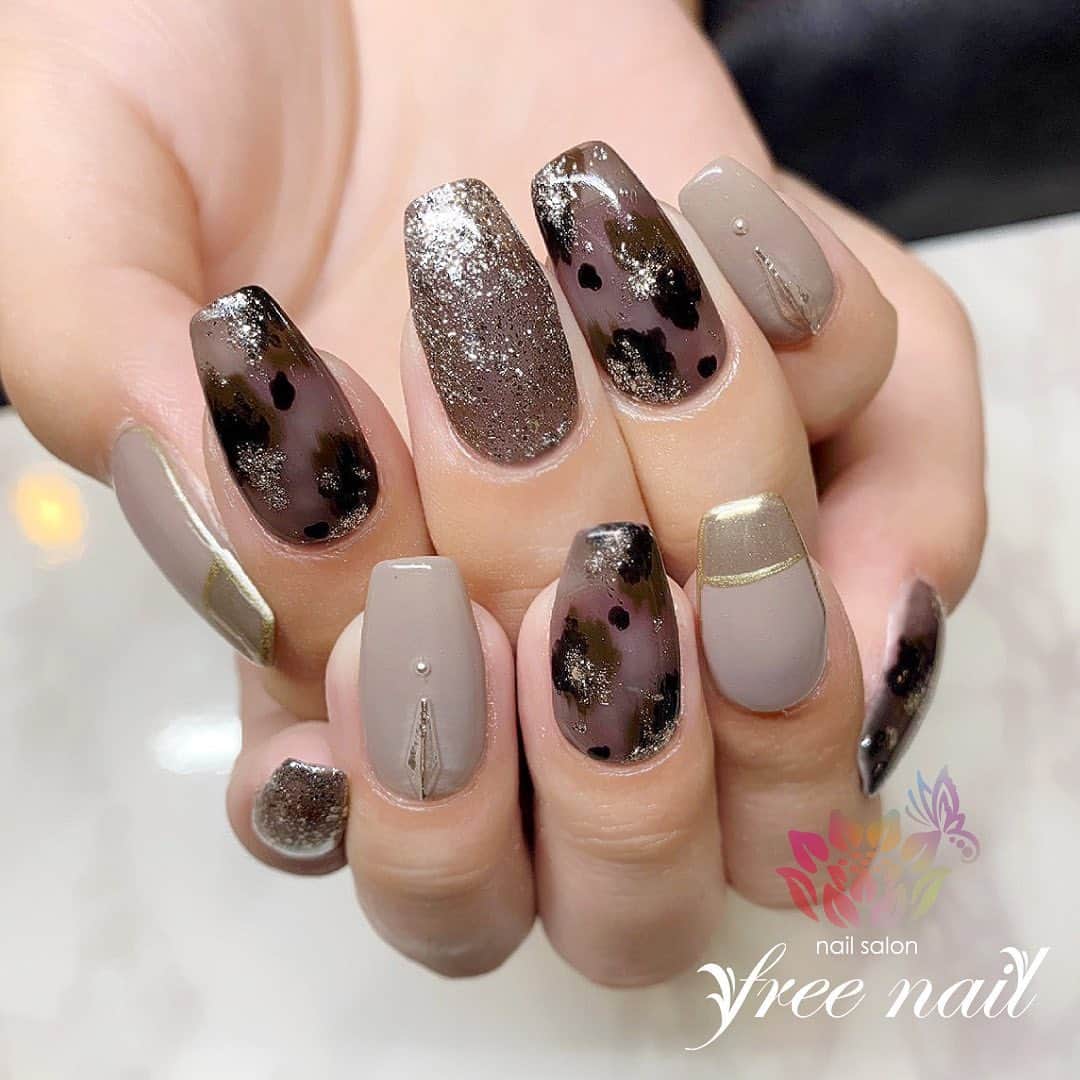 Free Nail フリーネイルさんのインスタグラム写真 Free Nail フリーネイルinstagram お客様ネイル ブラックべっ甲ネイル クリアニュアンスが大人 ご来店ありがとうございました ネイルアート ジェルネイル