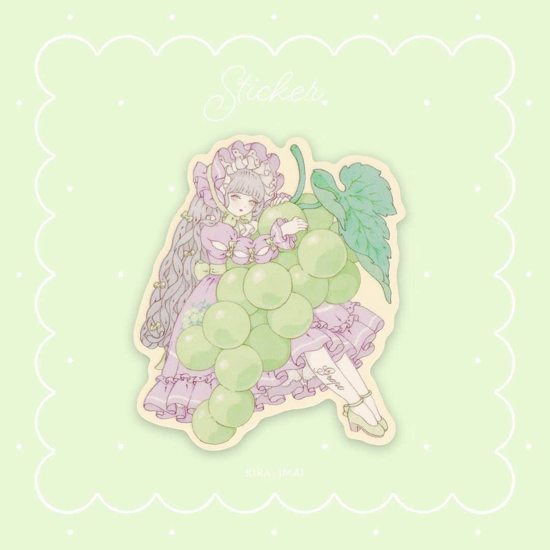今井キラのインスタグラム：「𝑁𝑒𝑤﻿ ステッカー﻿ Grape﻿ ﻿ 🍇﻿ ﻿ 1/16~2/11﻿ 銀座ロフト　POPBOX﻿ ﻿ 🍇﻿ ﻿ #kiraimai #sweetlolita #lolitafashion #🍇」