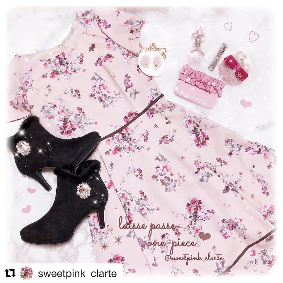 LAISSE PASSEさんのインスタグラム写真 - (LAISSE PASSEInstagram)「可愛く投稿いただきありがとうございます💕 ・・・ #Repost @sweetpink_clarte with @get_repost ・・・ ୨୧⑅*♡ . . . 2020年初投稿になりますが、本年もどうぞ宜しくお願いします🧸💕 . . 先月お迎えしていた @laisse_passe のワンピース❁.*･ﾟ ¨̮⑅* 花柄が可愛い❤︎ . 今年ものんびりゆっくりマイペースにpostしていくと思いますが、どうぞよろしくお願いします☺️🌸 . . . . . . . . *⑅︎୨୧┈︎┈︎┈︎┈︎┈︎┈︎┈︎┈︎┈︎┈︎┈︎┈︎୨୧⑅︎* #outfit #laissepasse#レッセパッセ #laissepasseroom#花柄ワンピース #大人可愛い #ゆめかわいい #綺麗めコーデ  #ワンピースコーデ #キレイめコーデ #いいね返し #お洒落さんと繋がりたい #お洒落好き #ピンク好き #置き画 #置き画くら部 #ミッシュマッシュ #フェミニン#お呼ばれ#fashion#メゾンドフルール#ピンクスタグラム #女子力向上委員会 #毎日の可愛いをあなたに #可愛いものが好き #ピンク好きな人と繋がりたい #かわ育 #デビュードフィオレ」1月13日 10時46分 - laisse_passe