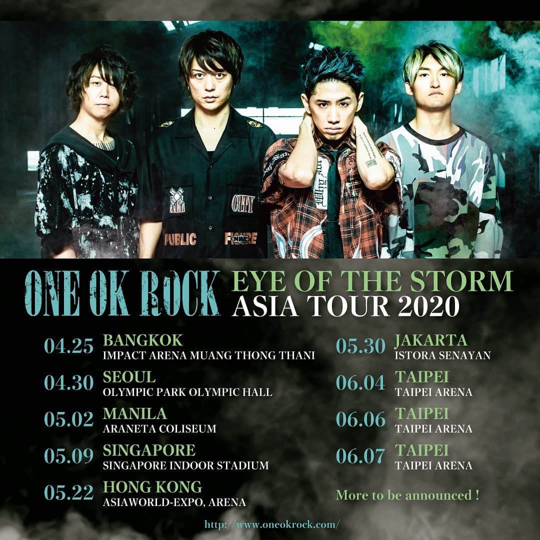 Taka さんのインスタグラム写真 - (Taka Instagram)「It's finally here, 2020 Eye of the Storm Asia Tour!! Really can't wait to see you guys and more shows to be announced soon!!! @oneokrockofficial」1月13日 17時21分 - 10969taka