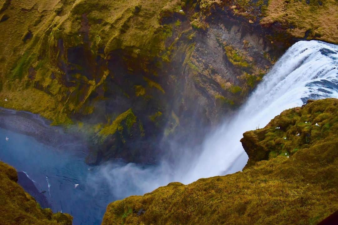 mikanoguchiのインスタグラム：「12.2018 Skógafoss, Iceland .  スコガフォスの滝、アイスランド .  #skogafoss#iceland#visiticeland#icelandtravel#icelandnature#guidetoiceland#wheniniceland#travelpics#traveleurope#travelholic#nature_brilliance#nature_perfection#nikonphotography#アイスランド#ヨーロッパ旅行#世界の絶景#旅スタグラム#ニコン倶楽部#たびノグ」