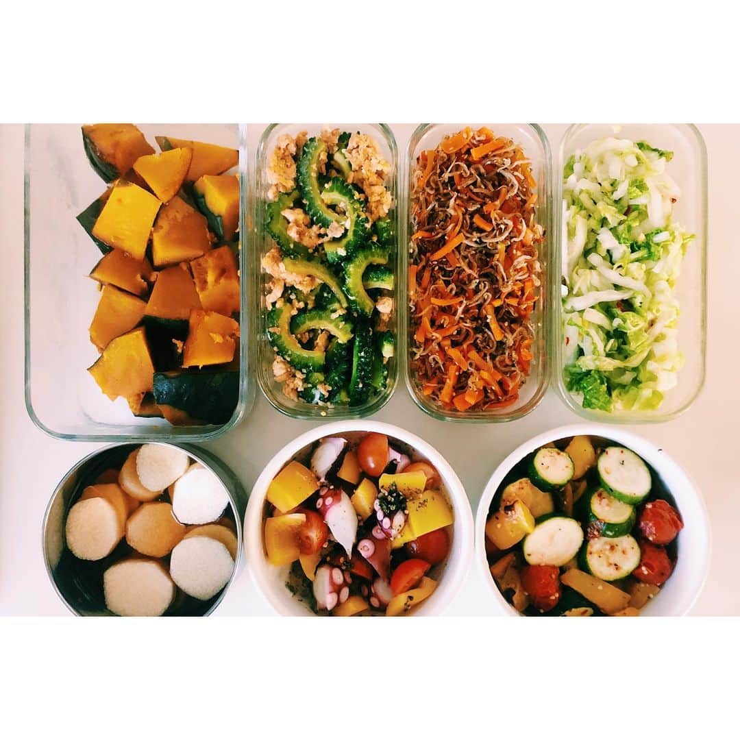 雪浦聖子さんのインスタグラム写真 - (雪浦聖子Instagram)「今週の常備菜。 半分一昨日作って残り今作った。3週間ぶりの一人暮らしで、生活のペースがやや乱れ気味。」1月14日 9時09分 - sneeuw_y