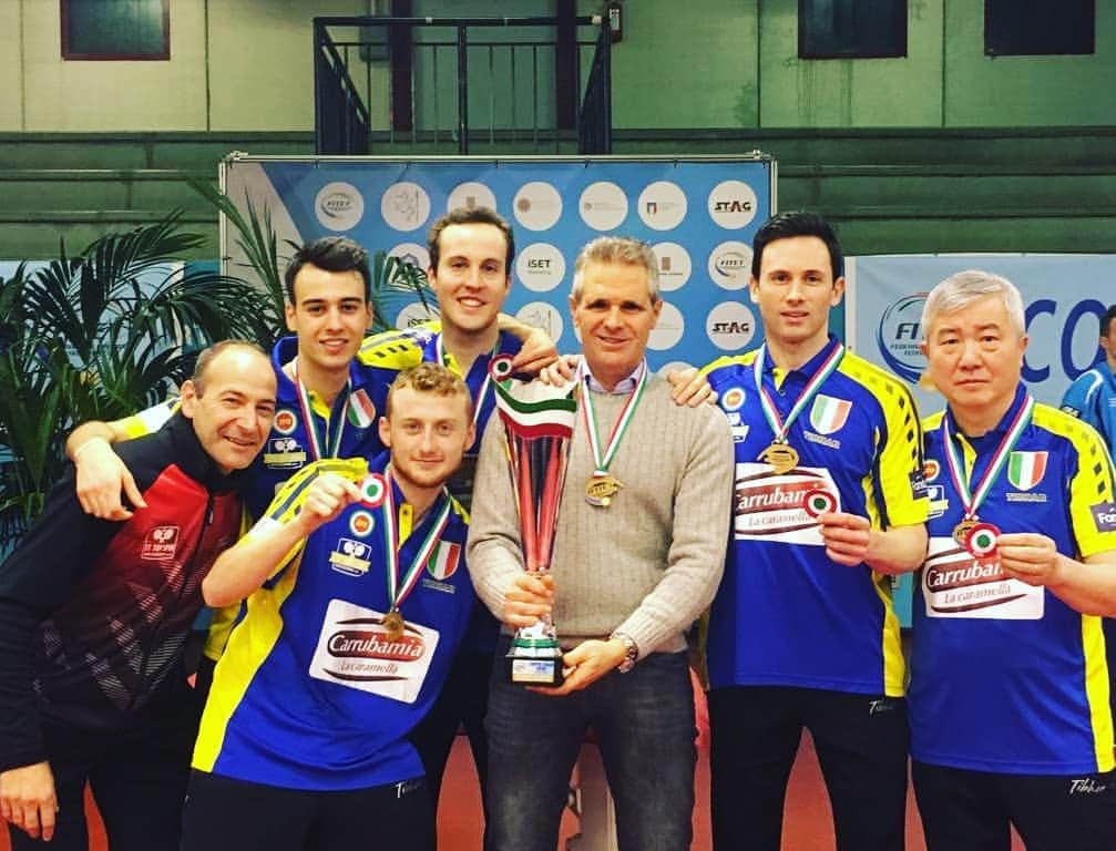 のインスタグラム：「Bravi ragazzi 🏓🇮🇹🥇🏆🍾🤜🤛」
