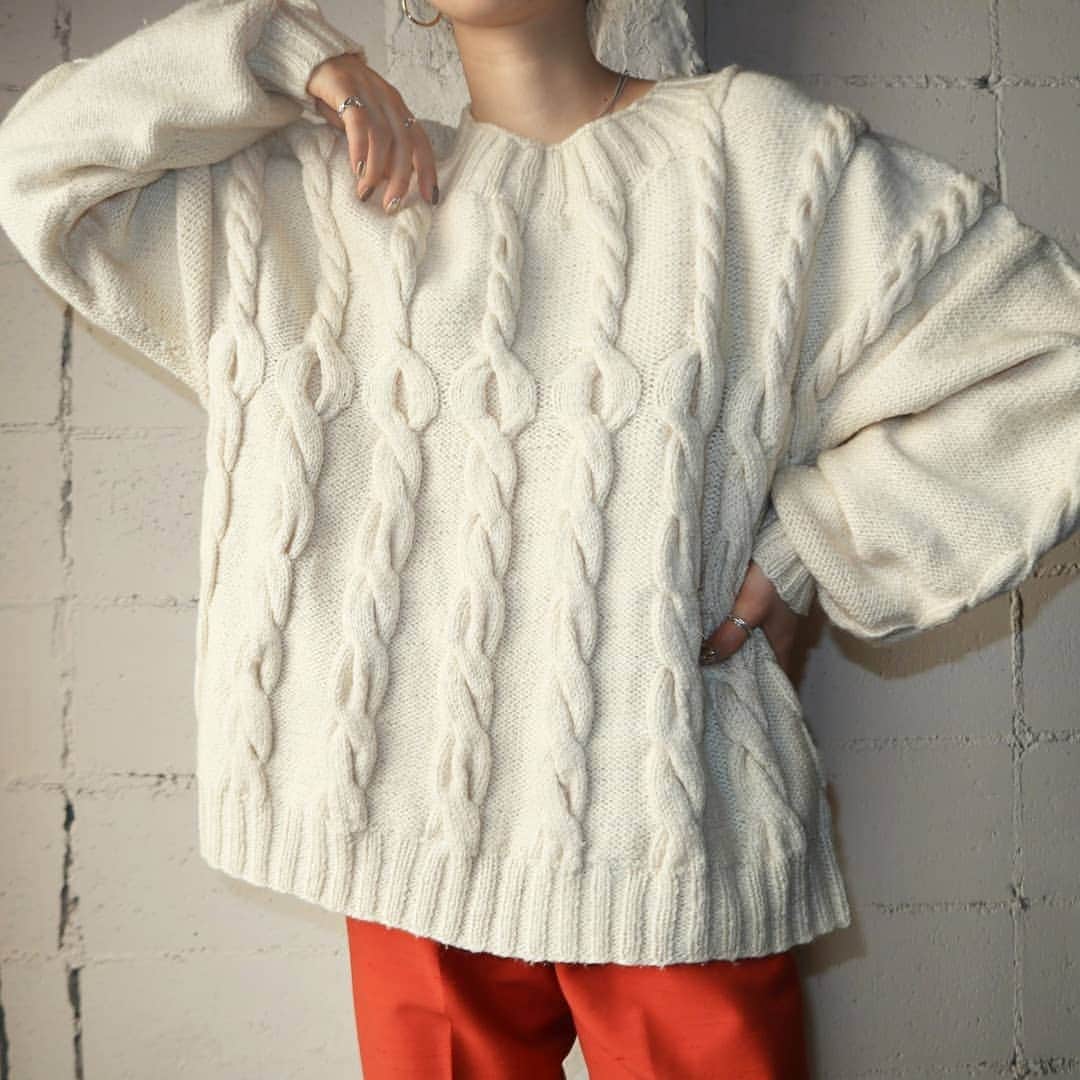 吉祥寺 古着屋 Orfeoのインスタグラム：「Vintage Fisherman's Sweater  #orfeo #kichijoji #tokyo #vintage #used #fashion #coordinate #outfit  掲載商品のお問い合わせはメールにて承っております。コメント、DMでのお問い合わせは受け付けておりませんのでご了承ください。」