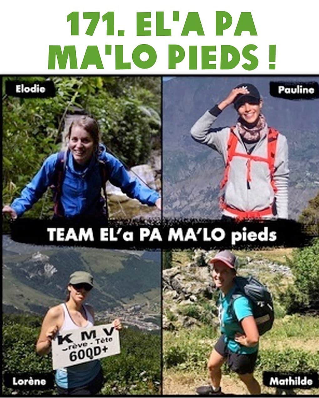ポーリーヌ・オアロのインスタグラム：「New YEAR means new CHALLENGE !!! 💥  May 16th & 17th I will be walking the Oxfam Trailwalker with our 100% feminine team @lylooooo @mathildematilili et @lodie_girard.  We will have to walk 100km in less than 30 hours accross Morvan Natural Park, without relay !! Hopefully we can count on our team of supporters to meet us at refuelling, keep our motivation high and our little legs running @simonthoret @olivanu @valtyno 😉  More than a sport challenge, this adventure also is a human challenge. We are committed to collect 1500€ to support the Oxfam NGO who is acting against poverty and inequalities throughout the world.  We’re counting on your support ❤️ Without these donations we won’t be able to participate ! — 🇫🇷 Le 16 et 17 mai je participerai à l’Oxfam Trail avec Lorène, Elodie et Mathilde.  Notre but sera de parcourir 100km dans le Parc Regional du Morvan en moins de 30h, et sans relais !  Nous sommes contentes de pouvoir compter sur notre équipe de supporters pour s’assurer que notre motiv’ reste au taquet et que nos petites jambes ne faiblissent pas 😉  Mais plus qu’un défi sportif cette aventure est un défi humain. Notre équipe “EL’a PA MA’LO pieds” est prête à prendre le départ mais nous avons besoin de vous ! Nous nous sommes engagées à collecter 1500€ pour soutenir les actions de l’ONG Oxfam, cette dernière agit pour combattre la pauvreté et les inégalités dans le monde.  On compte sur vous ❤️」
