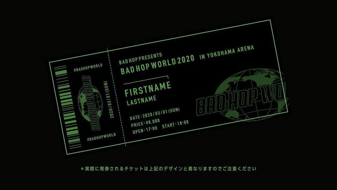 Barkのインスタグラム：「明日の12時から24時間限定でチケット販売を開始します🎫 . 去年はBAD HOP WORLDに向かう準備を一年かけてしたので、皆んなに楽しんで貰えると思います🛸🌎 . 2020年は皆んなが驚くような事を色々考えてるから３月1日の横浜アリーナから始まる"BAD HOP WORLD"  是非遊びに来てください🙏🔥 . . #BADHOPWORLD」