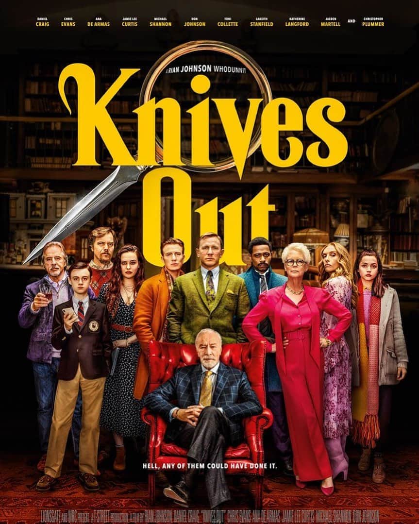 キャサリン・ラングフォードのインスタグラム：「Oscar nominations are in, and @knivesout has been nominated for an academy award!! HUGE congrats to @riancjohnson for best screenplay - such a brilliant creative and person, and so well deserved 🙏 Thank you to everyone who’s seen it! 🌟🌟 🏆🏆 🔪🔪」