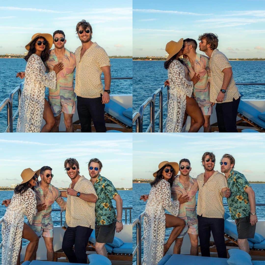グレン・パウエルのインスタグラム：「THIS CREW ESPECIAL  Thank you @priyankachopra and @nickjonas for a week of lifetime memories」