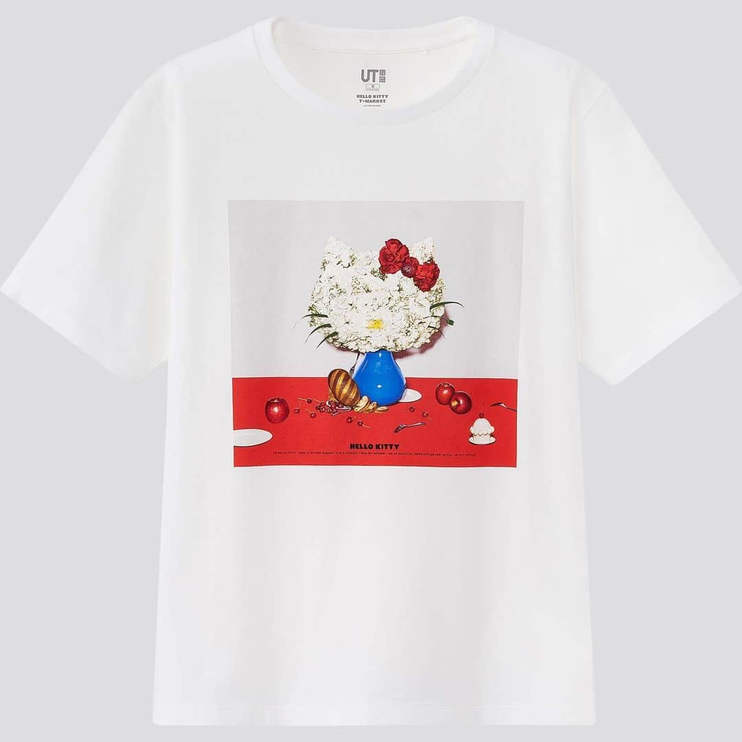 吉田ユニさんのインスタグラム写真 - (吉田ユニInstagram)「HELLO KITTY T-MARKET  BY YUNI  YOSHIDA UNIQLO (WOMEN & KIDS)からサンリオとのコラボTシャツ4月中旬発売(ラインナップはHPで🍎) #hellokitty  #uniqlo  #sanrio  #flower  https://www.uniqlo.com/jp/store/feature_mb/uq/fe_list/ut/hello-kitty-t-market-by-yuni-yoshida/women」1月15日 8時18分 - yuni_yoshida