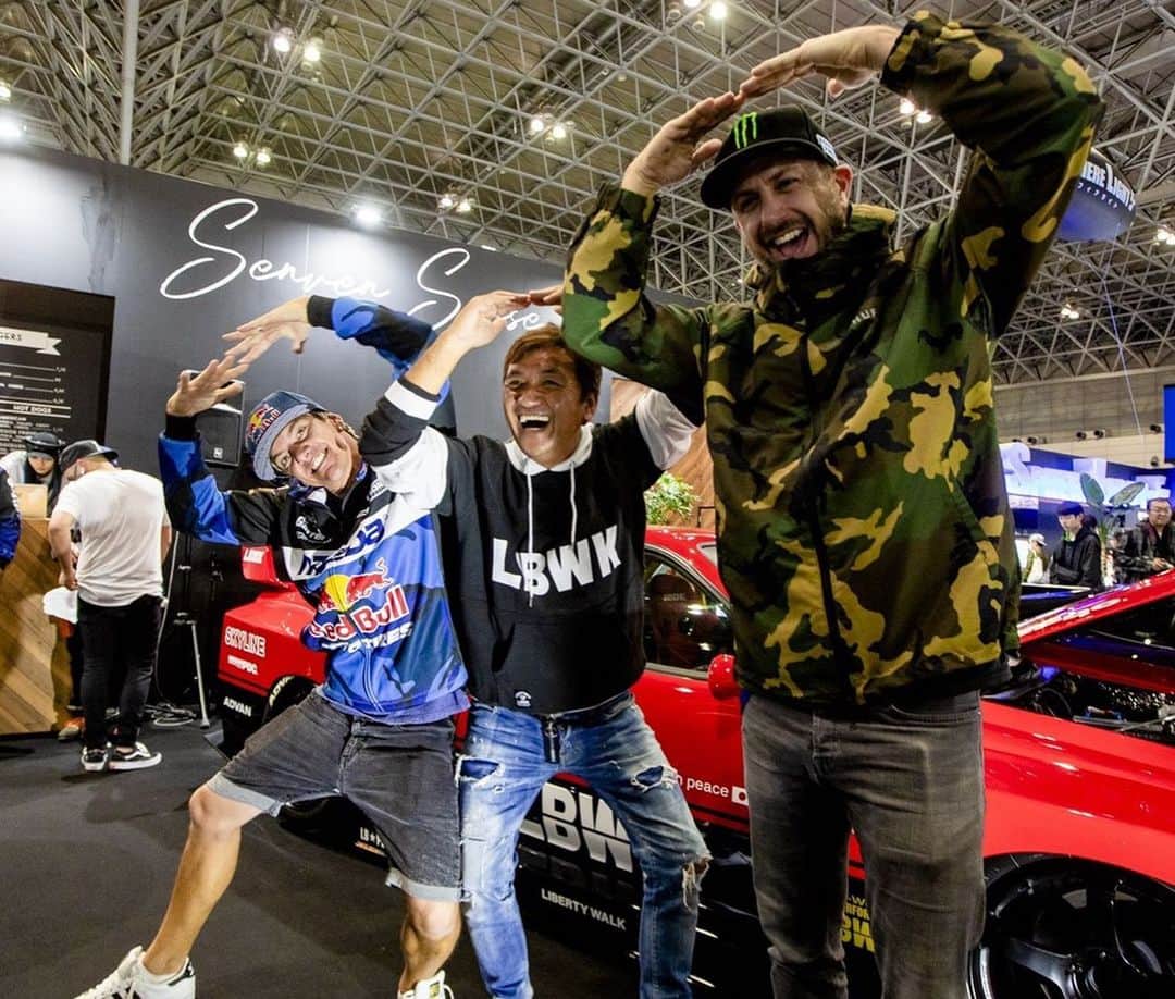 のインスタグラム：「Big pleasure to meet you guys @madmike.123 & @kblock43 at TokyoAutoSalon!! Let’s do something crazy together!! See you soon anywhere!!」