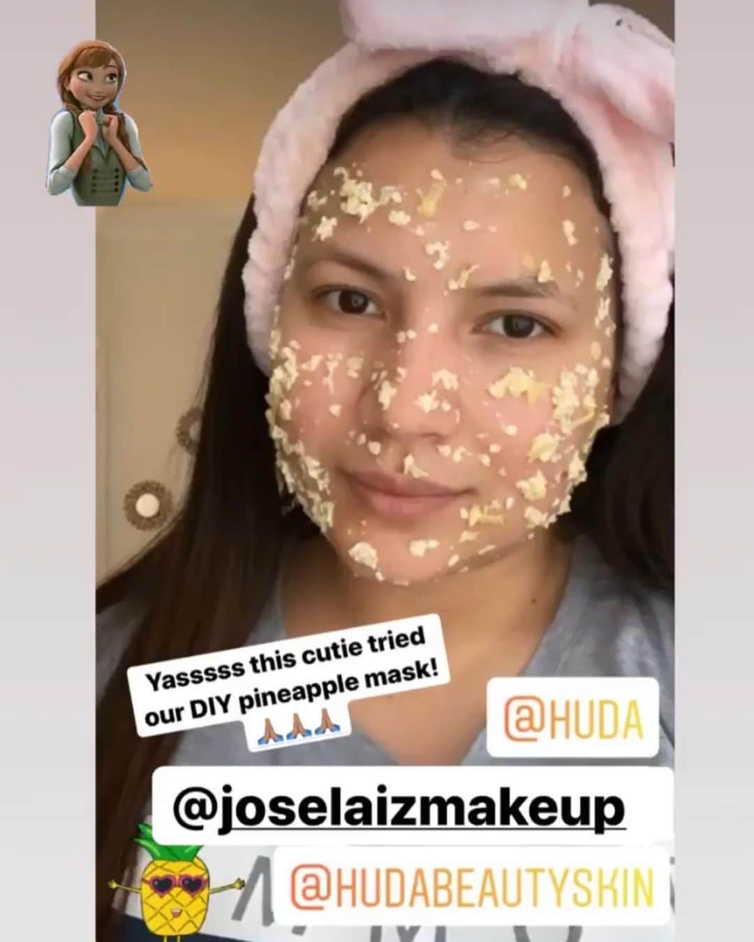 Huda Kattanさんのインスタグラム写真 - (Huda KattanInstagram)「LOVE you guys soo MUCH!!! I see you guys….the comments, the reposts, & doing my DIY’s!!! THANK YOU THANK YOU THANK YOU for all the love & support for @hudabeautyskin!!! I feel soo loved!!! These cuties tried my DIY pineapple mask @joselaizmakeup @shamilarao @makeupbyiqraa  Tag me so I can feature you!  REPOST @hudabeautyskin  I'm sooo excited to share with you everything I've learned over the past decade & a half. Starting with one of my FAV #DIY pineapple enzyme mask 🍍 Instantly smooth and radiating skin in a few minutes (thanks to the Bromelain 🙏) ✨ What DIY do you want me to do next?」1月15日 19時45分 - hudabeauty