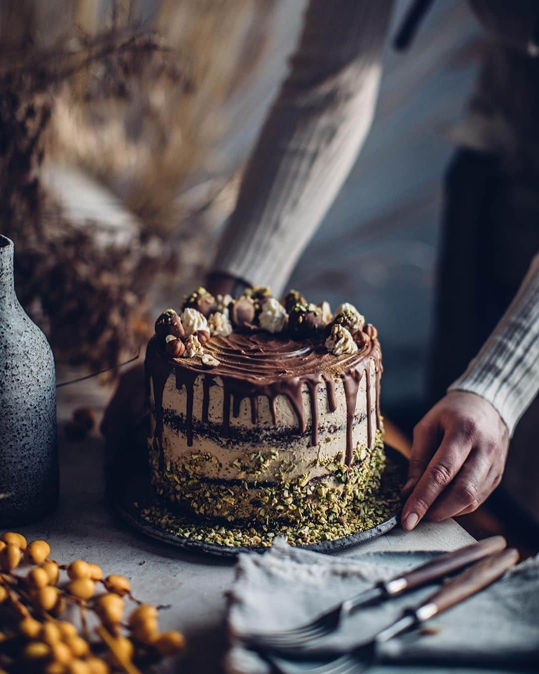 Our Food Storiesさんのインスタグラム写真 - (Our Food StoriesInstagram)「This delicious gluten-free coffee-chocolate cake with marzipan nougat pralines is definitely a new favorite of ours 🤗 Get the recipe on the blog, link is in profile. #ourfoodstories  ____ #glutenfri #glutenfreerecipe #glutenfrei #germanfoodblogger #foodstylist #foodphotographer #cakelover #momentslikethese #fellowmag #simplejoys #bakingtime #bakinglovers #gatheringslikethese」1月15日 21時12分 - _foodstories_
