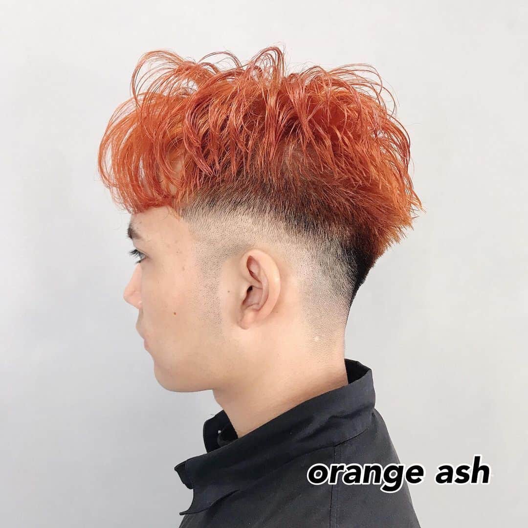 のインスタグラム：「オレンジアッシュ ◉イノアオイルカラー @lorealpro . . ◉ケラスターゼトリートメント @kerastase_official  シモンテルミック、オレオリラックスオイル . . @album_hair  @nobuhair 担当プロデューサーNOBU ALBUM新宿NEＷ OPEN★ NET予約は、プロフィールのURLから^ ^ 東京都新宿区新宿３-28-11 市嶋第三ビル4F  #ヘアスタイル #髪型 #ヘアセット #ヘアアレンジ #ヘアカラー #カラー #lafrench #ハイライト #ブリーチ #ミニボブ #サロン #レザーカット #モデル #ヘアカタログ #美容師  #美容室 #撮影 #fashion #instafashion #hm #zara #forever21  #uniqlo #gu #bob #updo #haircolor #longhair #hairstyle」