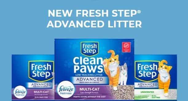 のインスタグラム：「🙀Litter that fights odors on contact? Get your paws on our new Fresh Step® Advanced litter on Amazon now! ✨」