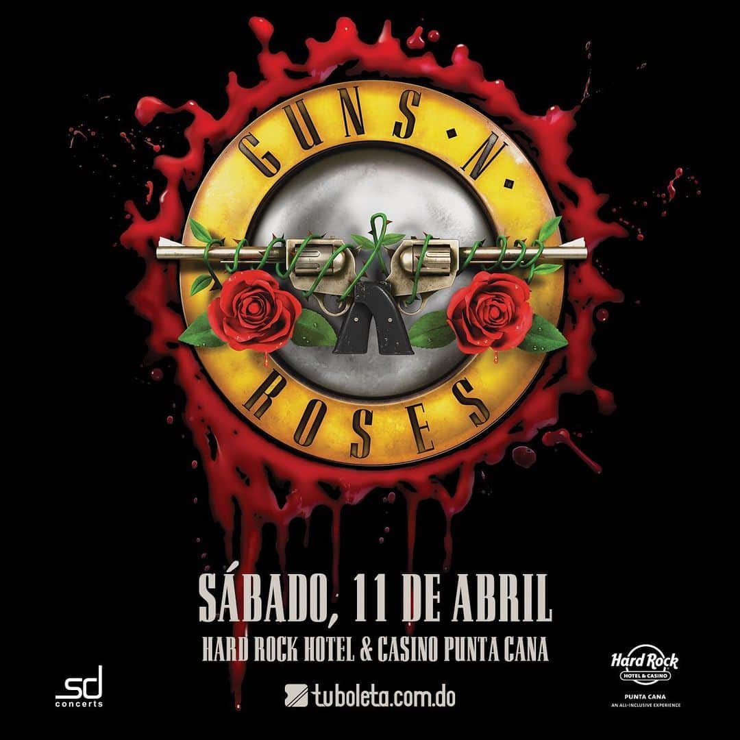 Guns N' Rosesさんのインスタグラム写真 - (Guns N' RosesInstagram)「DR, we're coming to rock the F'n place ⚡️show announced: Punta Cana April 11」1月16日 5時26分 - gunsnroses