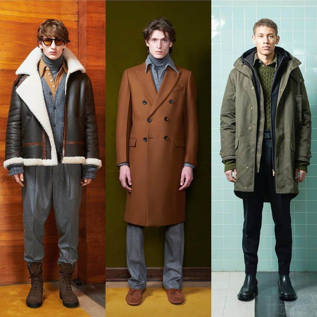 干場義雅さんのインスタグラム写真 - (干場義雅Instagram)「【FALL 2020 MENSWEAR】TOD'Sの最新コレクションの干場的BEST 3。もともとTOD'S大好きっていうのもありますが、今回のコレクションはリアリティがあって、でも新鮮でグッと来ました。パンツと靴とのバランスが絶妙でした。特に1番左。ゆとりのあるワタリから裾にかけてテーパードしたグレーフランネルのパンツに編み上げのウィンターゴンミーニが、久しぶりに復活。ちょっとだけフレア気味に見えるパンツに、普通のゴンミーニっていうのも新鮮でした。モノトーンに合わせるキャメルやカーキ、ブラウンという色の組み合わせも真似したくなりました。ぜひチェックしてみて下さいね。 ＝＝＝＝＝＝＝＝＝＝＝＝＝＝＝＝＝＝＝＝＝＝＝＝＝＝＝＝＝ @tods #TODS #トッズ #todstclub  #diegodellavalle #andreadellavalle @yongbaeseok  #TodsNoCode #milanocollection #FORZASTYLE #leaveyourmark #Fay #memoryofcapri #干場義雅 #yoshimasa_hoshiba  @yoshimasa_hoshiba #milano  #milanocollection  #pitti #pittiuomo  #pitti2019 #mensstyle  #mensfashion #fashion #coordinate #menswear #ootd #ootdshare」1月16日 16時30分 - yoshimasa_hoshiba