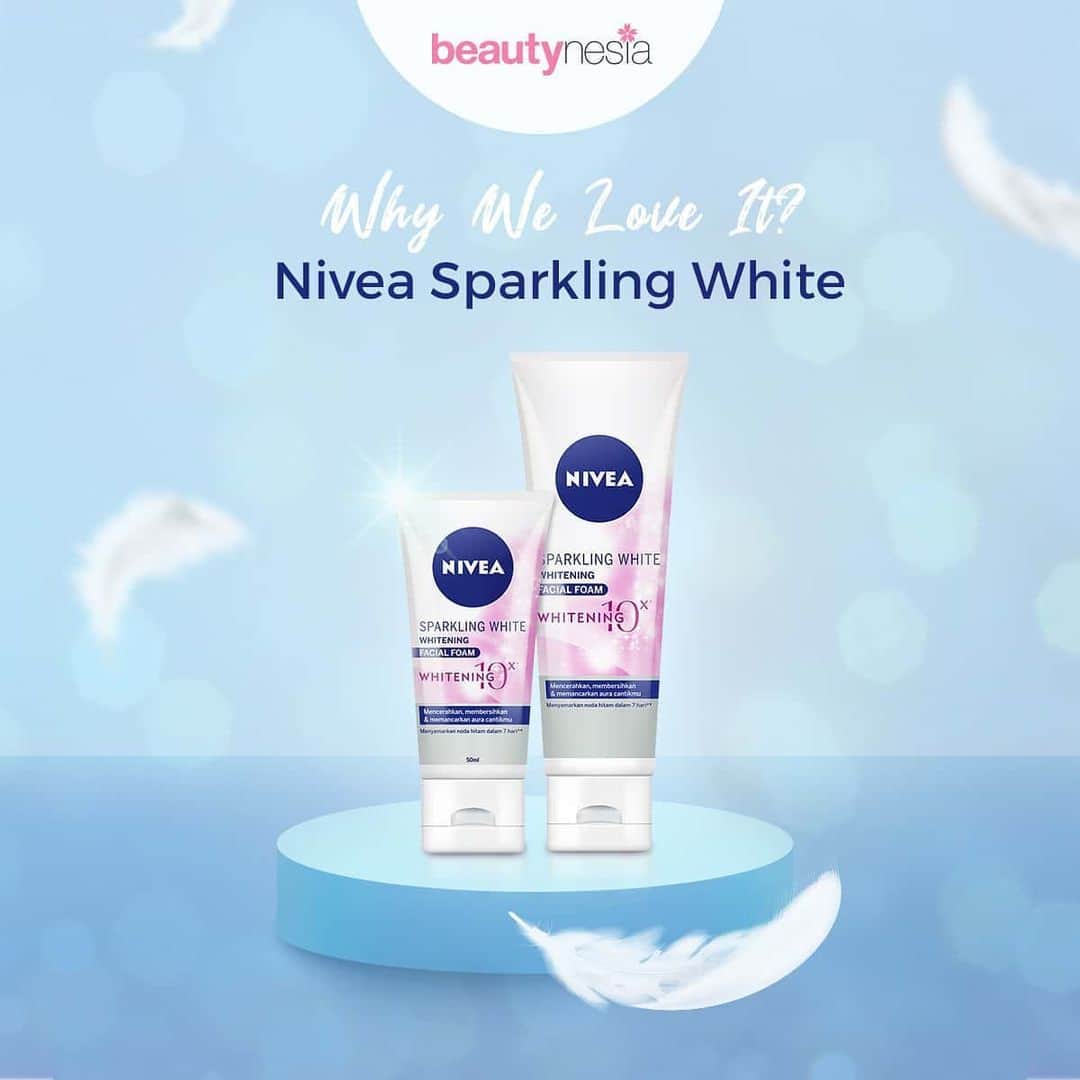 のインスタグラム：「“Beautiful Skin Starts From Healthy Skin”, setuju kan, Beautynesian? Kulit yang cerah dan bersih akan membuat kamu terlihat lebih cantik dan segar. Makanya menjaga kulit wajah tetap bersih itu penting, apalagi setelah terpapar kotoran, debu dan polusi sepanjang hari.  Agar kulit wajah tidak kusam setelah beraktivitas seharian, facial wash jadi pilihan yang bagus untuk kamu. Pastikan juga facial wash kamu bisa membersihkan secara menyeluruh dan mencerahkan, seperti Nivea Sparkling White. Dengan kandungan Rucinol, Licorice dan Pearl Whitening Complex dapat mencegah pembentukan melanin yang menyebabkan kulit menjadi kusam. Kamu bisa merasakan efek cerah dan noda hitam di wajah tersamarkan dalam 7 hari.  Yang paling penting, Nivea Sparkling White sudah teruji secara dermatologis dan aman untuk kulit kamu  #Beautynesia #BeautynesiaID #Nivea #NiveaSparklingWhite #facialwash」