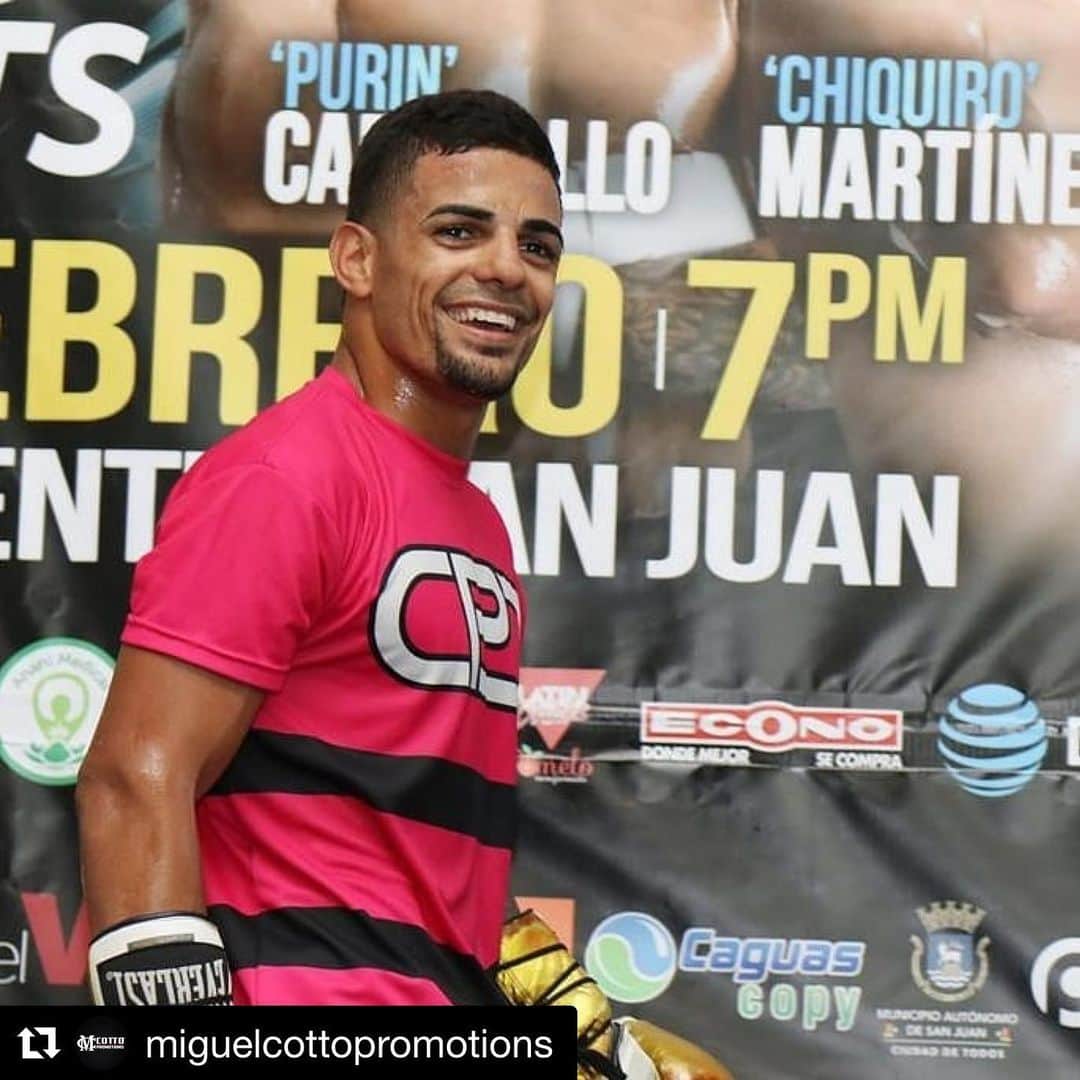 ミゲール・コットのインスタグラム：「#Repost @miguelcottopromotions ・・・ @purinbox motivado por su gente "Estamos trabajando bien gracias a Dios no empece a la situación a sido complicado pero no hemos perdido nuestro enfoque que es nuestra pelea del 15 de febrero y lucir en grande para toda mi gente de Guayanilla" "Hemos estado trabajando en diferentes municipios pues nuestros gimnasio el de boxeo y pesas se destruyó, pero nada me quita el enfoque y el deseo de ganar en grande por mi familia y mi pueblo" "Estoy muy contento con la oportunidad que me a dado la empresa de estelarizar un evento en el Coliseo Roberto Clemente un esecenario tan grande y importante, yo estoy listo para lucir en grande y regalarle la victoria a toda mi gente de Guayanilla"  Carlos 'Purin' Caraballo junto al medallista de oro Panamericano Oscar 'El Pupilo' Collazo y José 'Chiquiro' Martínez mostraron sus condiciones de cara a su importante cita en el evento 'DIRECTV Boxing Nights' del 15 de febrero en el Coliseo Roberto Clemente de San Juan en un evento presentado por Miguel Cotto Promotions, H2 Entertainment junto @goldenboy y @directvpr」