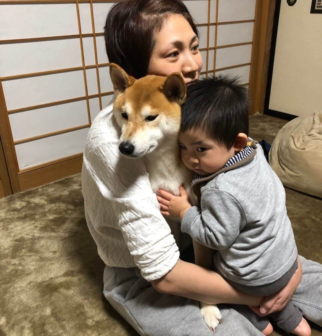 高橋みゆきのインスタグラム：「あ〜…幸せ🐶👦💕💕」
