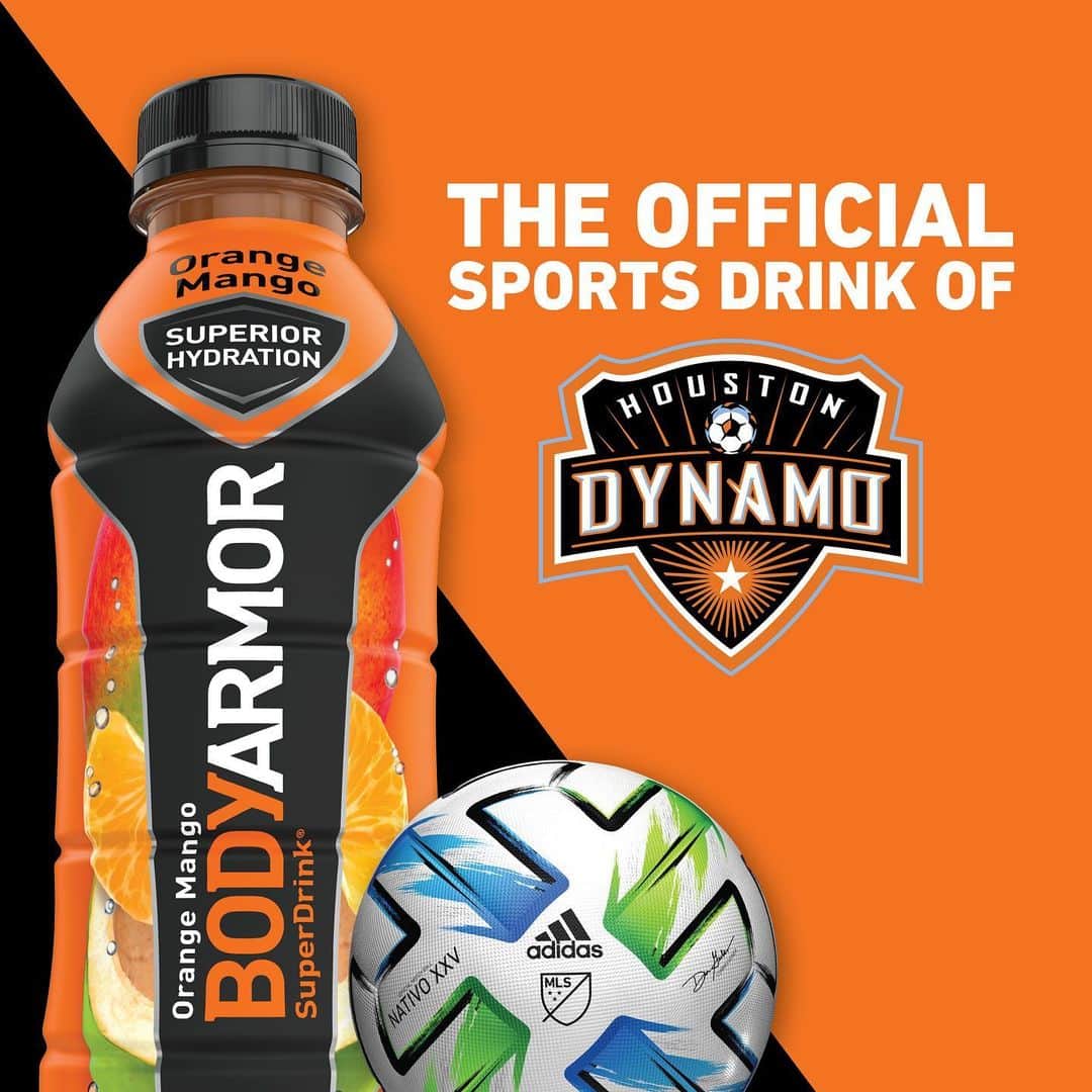 ジェームス・ハーデンのインスタグラム：「🗣Schwaaaaag @drinkbodyarmor is NOW the Official Sports Drink of the @MLS & the @dynamo 🤘🏾🤘🏾🤘🏾🤘🏾🤘🏾🤘🏾🤘🏾🤘🏾!!!!!!!!! ⚽️⚽️⚽️⚽️⚽️⚽️⚽️⚽️⚽️」