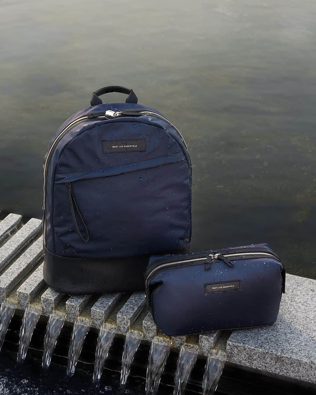 ウォントのインスタグラム：「Our water resistant Italian nylon essentials—designed so you can journey to the depths and back again. #wantlesessentiels #travel #nylon #waterresistant」