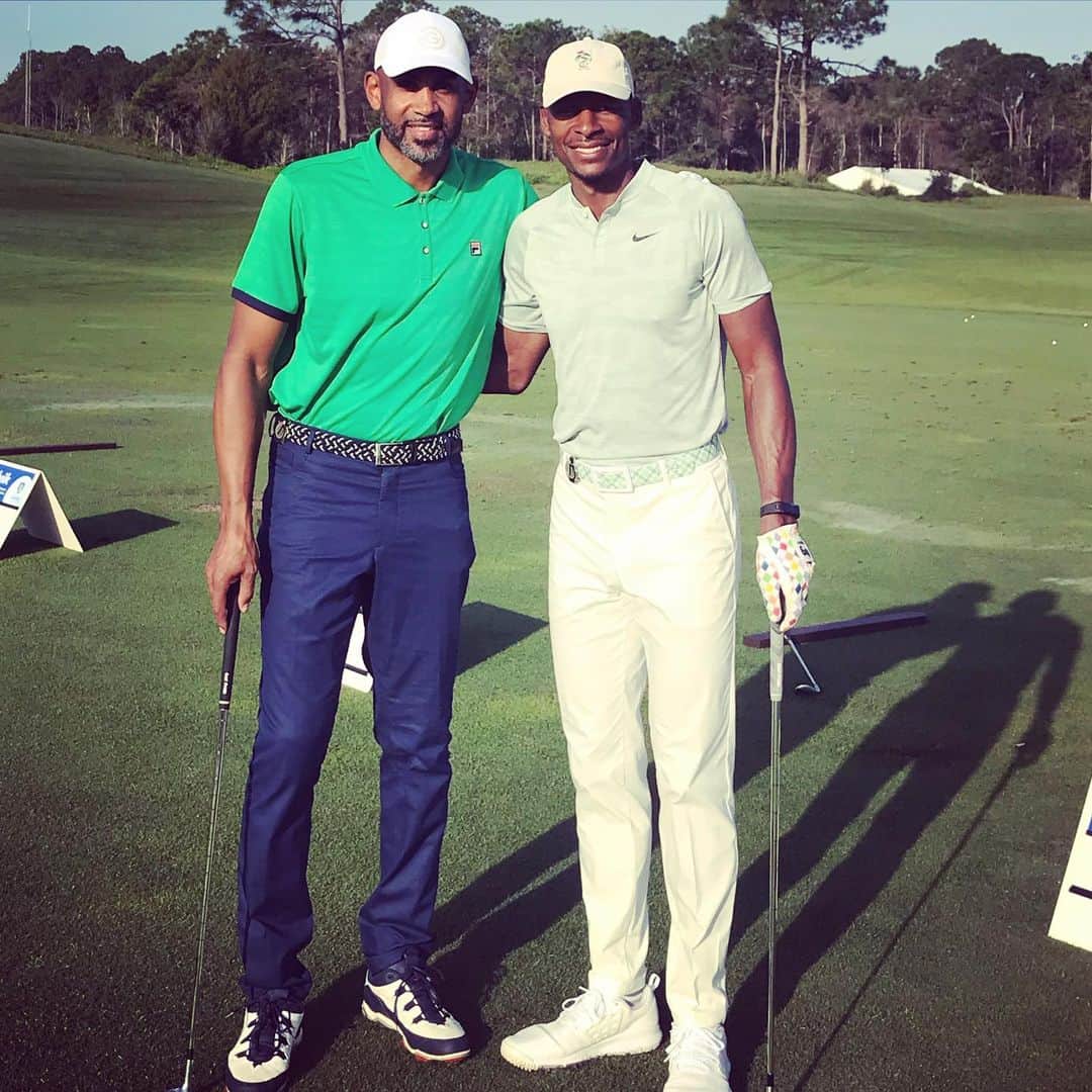レイ・アレンのインスタグラム：「Had a great 1st round with my fellow #halloffamer @realgranthill and the indefatigable @brittany1golf  let's go lower tomorrow😉 #diamondresortsinvitational #lpga  #tranquilo #floridawinters #diamondlpga」