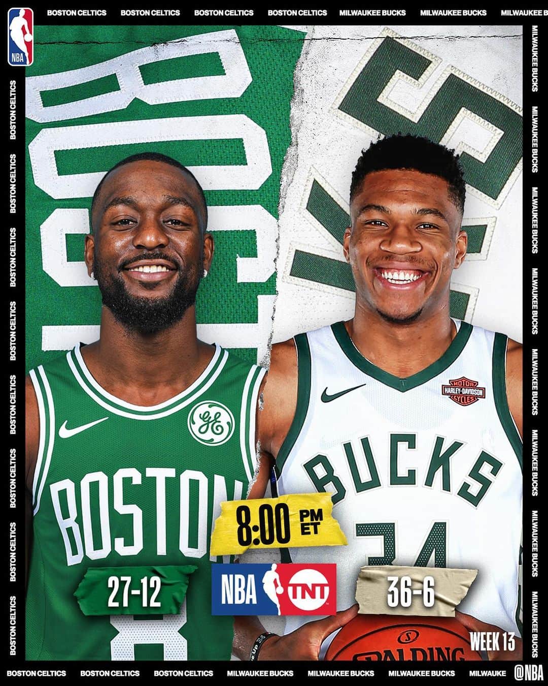 NBAさんのインスタグラム写真 - (NBAInstagram)「Tonight’s @nbaontnt action features  8:00pm/et: @celtics (3rd in East) vs. @bucks (1st in East) 10:30pm/et: @nuggets (seek 3rd straight W) vs. @warriors」1月17日 7時59分 - nba
