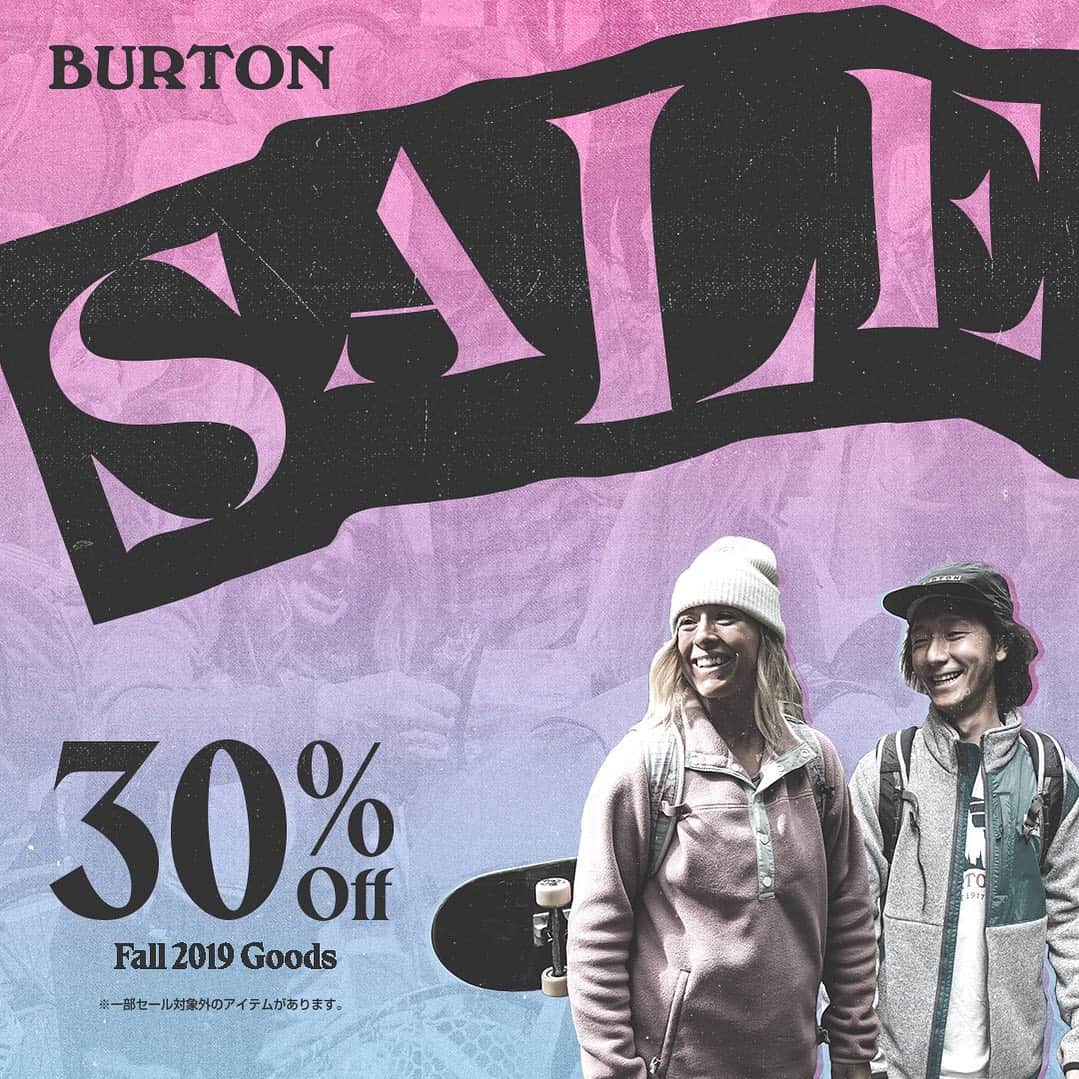 のインスタグラム：「【Fall 2019アパレル&バッグ - 30%オフセール開催中！】BurtonストアとBurton.comでは、本日からFall 2019アイテムのセールを開催！ アパレルやバッグなど、オン&オフスノーで大活躍のアイテムが30%オフでお求めいただけます。お得なプライスでニューアイテムをゲットして、最高の冬を過ごしましょう！ ※一部セール対象外のアイテムがあります。 - ■期間 2020年1月17日(金)～ - ■対象店舗 Burton Flagship Tokyo 東京都渋谷区神宮前5-17-4 神宮前トーラスビル1F/2F [TEL] 03-5738-2777 - Burton Flagship Nagano 長野県長野市屋島2298 [TEL] 026-219-2041 - Burton Flagship Osaka 大阪府大阪市西区南堀江1-19-23 [TEL] 06-6586-6311 - Burton Store Sapporo 北海道札幌市中央区北2条東4丁目1-2 サッポロファクトリーレンガ館2F [TEL] 011-206-7988 - Burton Store Nagoya 愛知県名古屋市中区栄5丁目16番19号 ネイリックスビル1F/2F [TEL] 052-684-6724 - Burton Store Ski Jam Katsuyama 福井県勝山市170-70 スキージャム勝山リゾートセンター1F [TEL] 0779-64-4106 - Burton Outlet Yokohama 神奈川県横浜市金沢区白帆4-2 [TEL] 045-349-3044 - Burton Outlet Karuizawa 長野県北佐久郡軽井沢町軽井沢1178 軽井沢プリンスショッピングプラザNE42A [TEL] 026-741-3031 - Burton.com 050-3196-5300 #Fall2019Burton #DurableGoods #BurtonTokyo #BurtonNagano #BurtonOsaka #BurtonSapporo #BurtonNagoya #BurtonSkiJamKatsuyama #BurtonOutletYokohama #BurtonOutletKaruizawa」