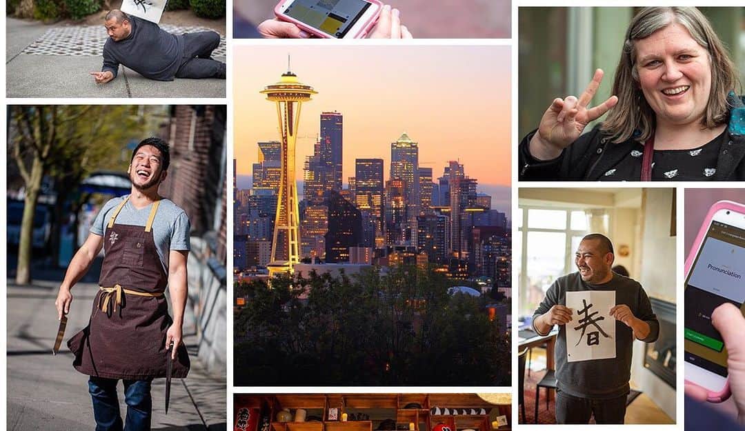 Rosetta Stoneさんのインスタグラム写真 - (Rosetta StoneInstagram)「You don’t have to travel the world to use another language 🌎. To prove it, we’re teaming up with locals to explore American neighborhoods where cultures and languages thrive—and we started in Seattle. We met up with four Rosetta Stone learners in Seattle’s International District for a private tour of Japanese culture led by renowned chef Shota Nakajima 👨‍🍳 (chef/owner of Adana). Watch our "Japanese in Seattle" adventure on our YouTube channel 💛 [link in bio] . . . @chefshota @adanaseattle @iyokoqueen #seattle #japan #japanese #calligraphy #japanesefood #adana #japaneseculture #culture #local #tour #video #launch #rosettastone #language #learnjapanese #learnlanguages」2月1日 6時06分 - rosettastone