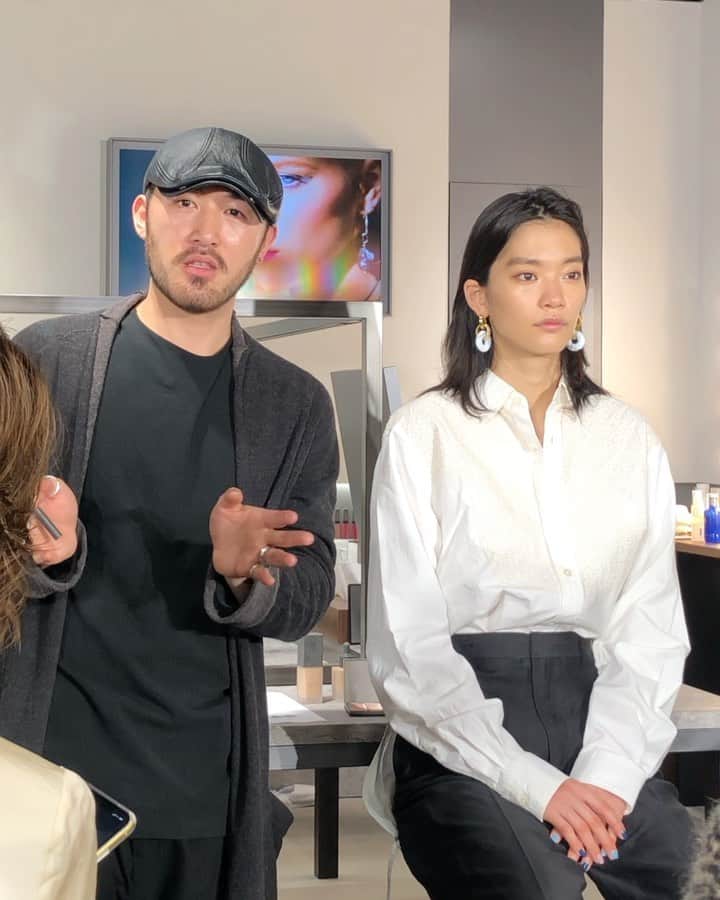 野々口祐子のインスタグラム：「先日CYAN×THREEメイクアップセミナー 2020 SPRINGに参加してきました✍🏻 . . 春の新色で軽やかなカラーメイクを レクチャーしていただきました！ . 欲しいのがたくさんあったので また後日おすすめ載せます🥰  #threecosmetics  #cyanmagazine」
