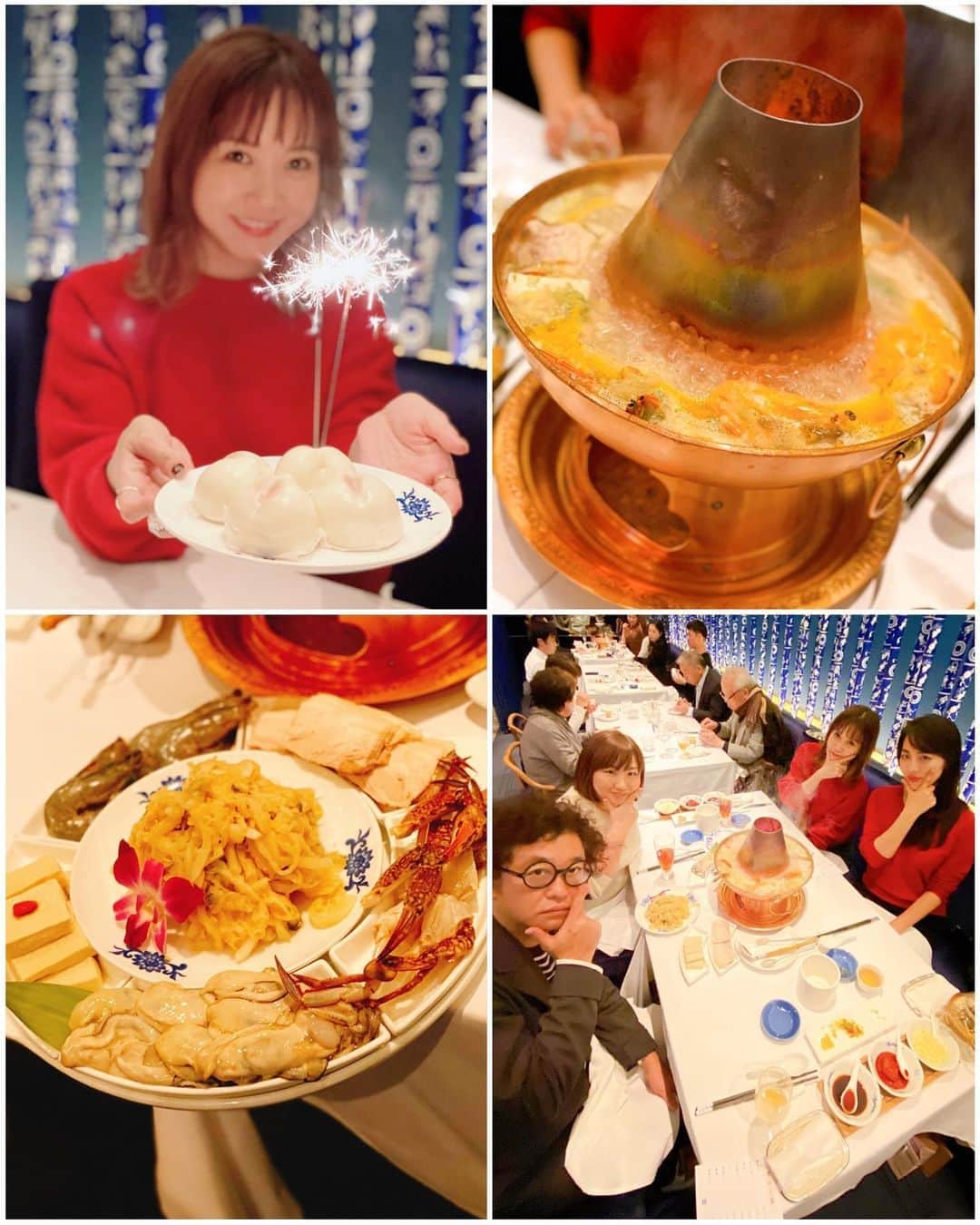 秋山具義さんのインスタグラム写真 - (秋山具義Instagram)「神谷町『華都飯店(シャトーハンテン)』で、「酸菜火鍋」という発酵した白菜や蟹、海老、豚バラの鍋。﻿ めっちゃ美味しかった！﻿ たっぷり酵素で翌日カラダがスッキリとのこと。﻿ 明日が楽しみ！﻿ 辛くない火鍋もあるんですね〜﻿ ﻿ 田中里奈ちゃんの誕生日を祝って、星野昇子ちゃんが仕切ってくれて、岩塩が入ってる脳がスッキリする枕「ブレインレスト」の開発者の長谷川和美さんと4人の会。﻿ 里奈ちゃんも昇子ちゃんも僕も「ブレインレスト」使ってます！﻿ ショートスリーパーな僕も、スッキリ目覚めます！﻿ ﻿ #華都飯店 #酸菜火鍋 #ブレインレスト #具義中華2020」1月31日 23時23分 - gugitter