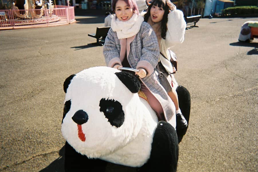 くまみきのインスタグラム：「旅行に写ルンですは最高🎡🎠🎢✨ #さとゆいしぶくま #伊香保 #渋川スカイランドパーク #遊園地 #写ルンです」