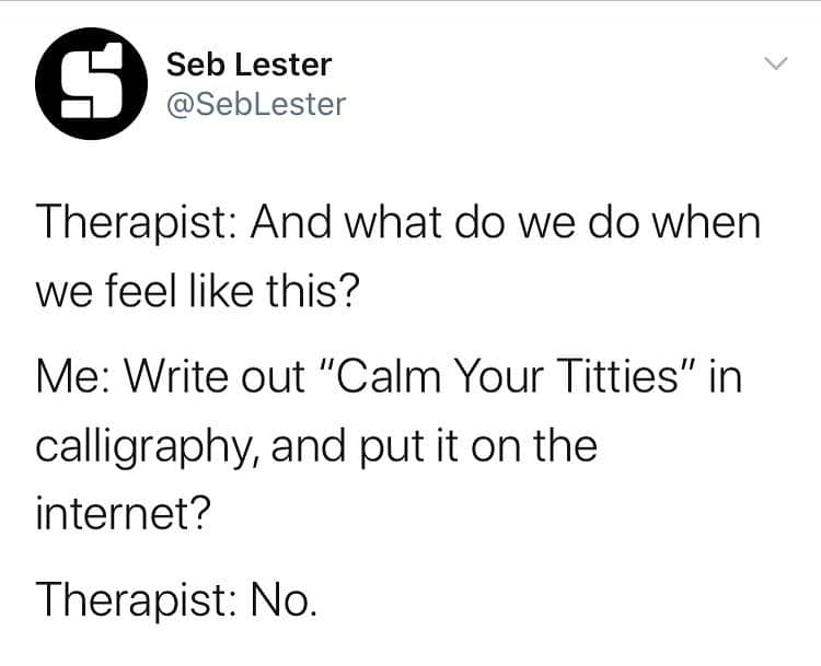 Seb Lesterのインスタグラム：「My therapist says we have a lot of work to do.」