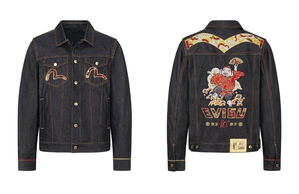 エヴィスジーンズさんのインスタグラム写真 - (エヴィスジーンズInstagram)「Here’s another way to put the festive spirit into your Chinese New Year outfit. The “Year of the Rat” collectors’ edition jeans and denim jacket are embellished with exquisite brocade and shiny Kanji embroidery to signify the new year.  #evisu #chinesenewyear #hny #cny #2020 #yearoftherat」1月17日 21時54分 - evisu1991