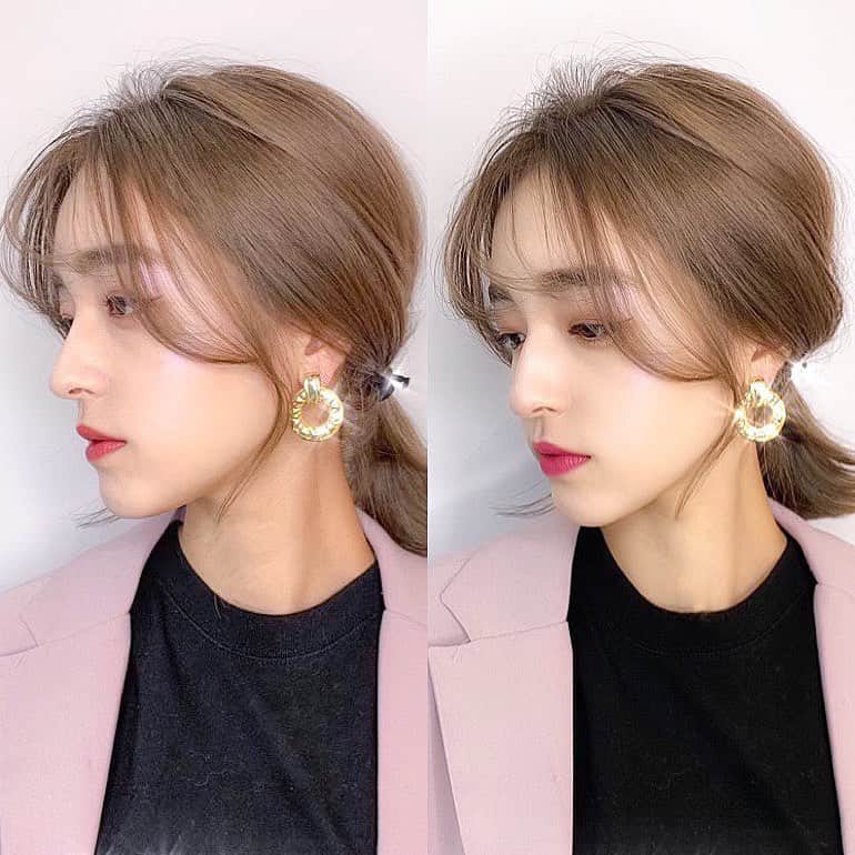 原涼香のインスタグラム：「韓国ではもう大定番🇰🇷‼️ 『 おくれ毛カット 』#사이드뱅  小顔効果、横顔美人💓✨ ㅤㅤㅤㅤㅤㅤㅤㅤㅤㅤㅤㅤㅤ お客様の骨格やバランスを考えて 丁寧につくります♡ ㅤㅤㅤㅤㅤㅤㅤㅤㅤㅤㅤㅤㅤ」