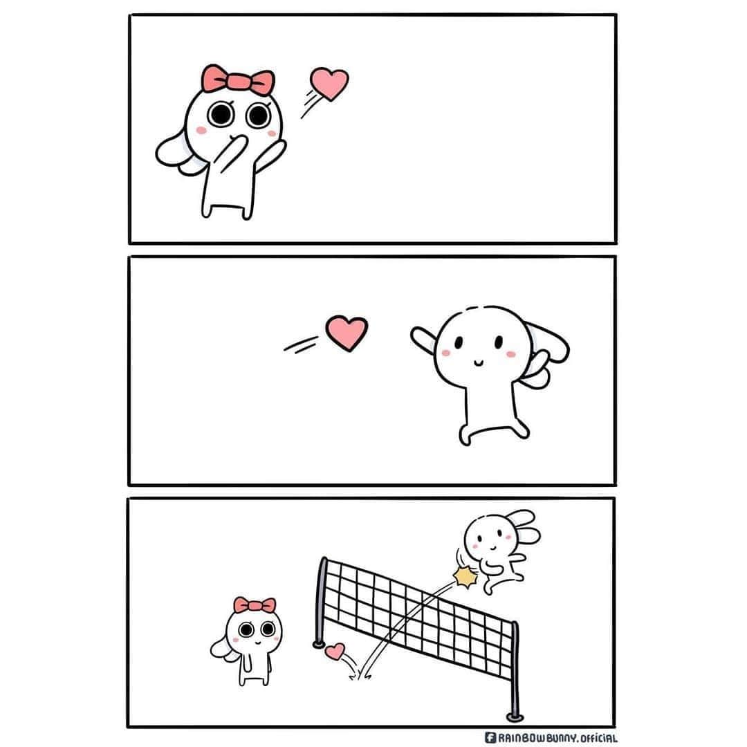 9GAGさんのインスタグラム写真 - (9GAGInstagram)「Me 0-1 Crush 🏐❤️ Follow @couple for more #couplegoals⠀ -⠀ ✏️ @rainbowbunny_official⠀ -⠀ #couple #relationship #cute #heart #volleyball」1月17日 17時00分 - 9gag